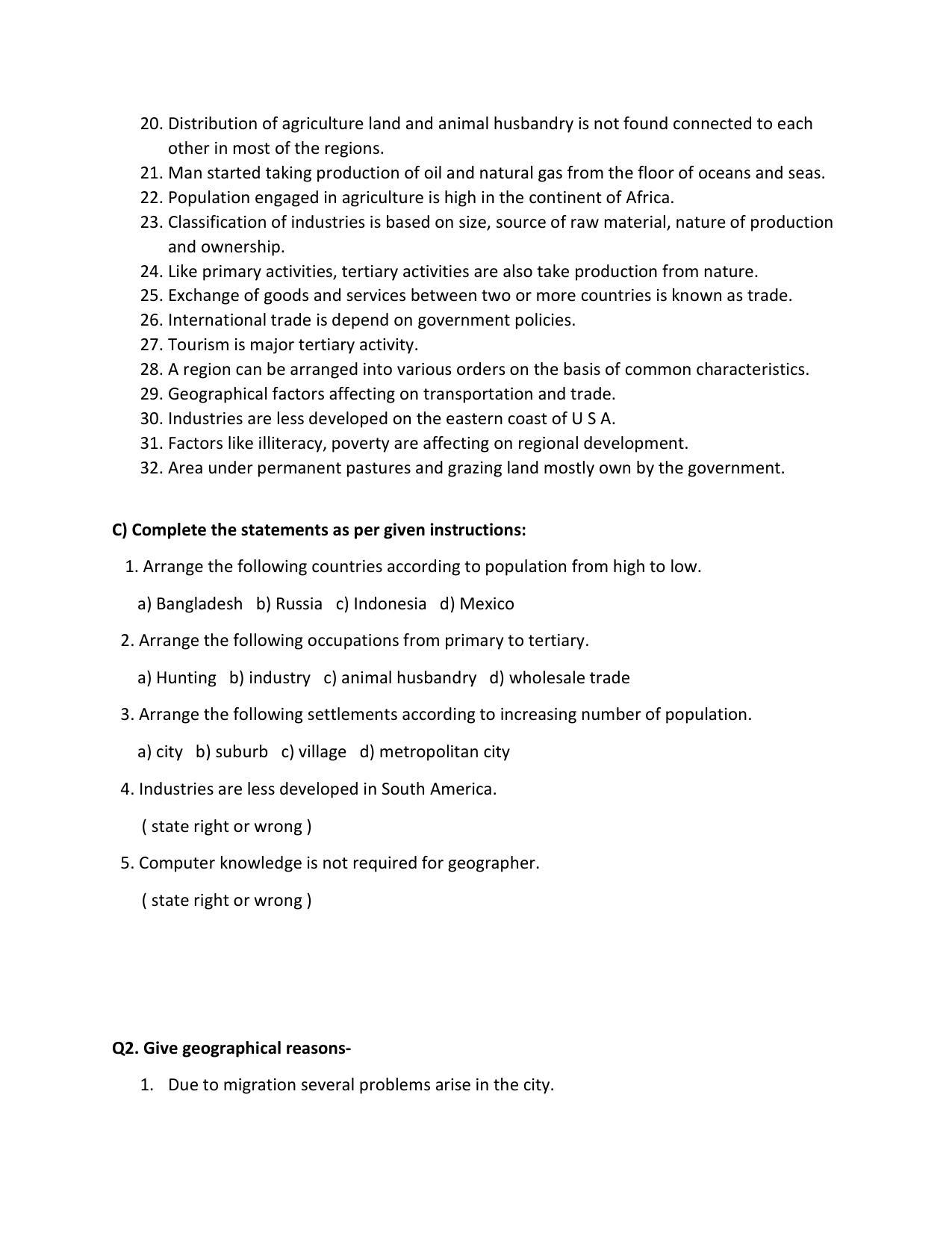 Maharashtra Board Class 12 Geography (Medium ENGLISH) 2023 Question Bank - Page 25