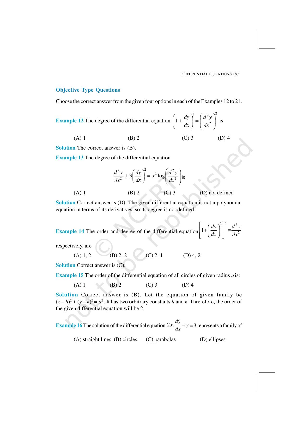 NCERT Exemplar Class 12: Mathematics Unit 9 (Differential Equations) - Page 9