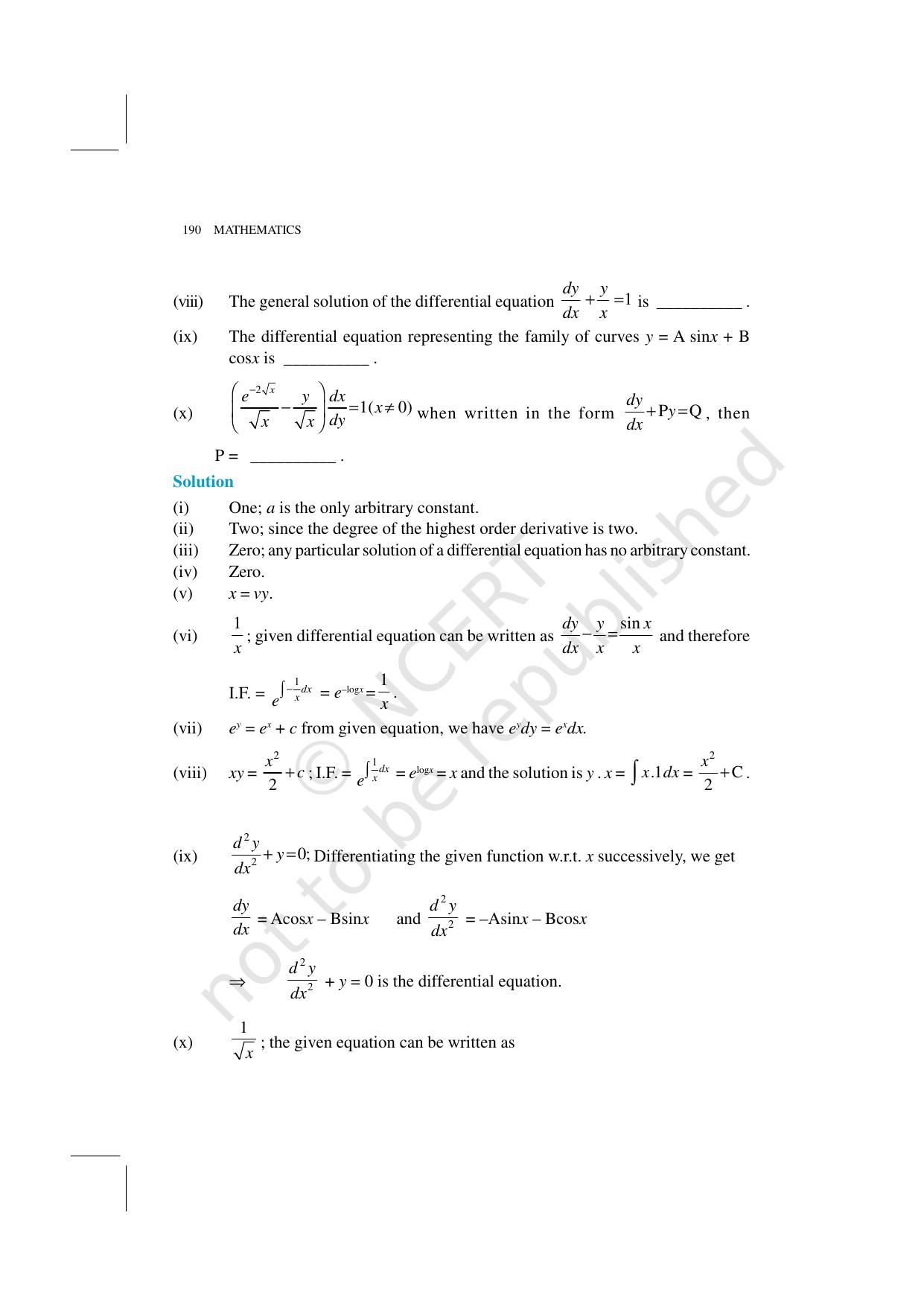 NCERT Exemplar Class 12: Mathematics Unit 9 (Differential Equations) - Page 12