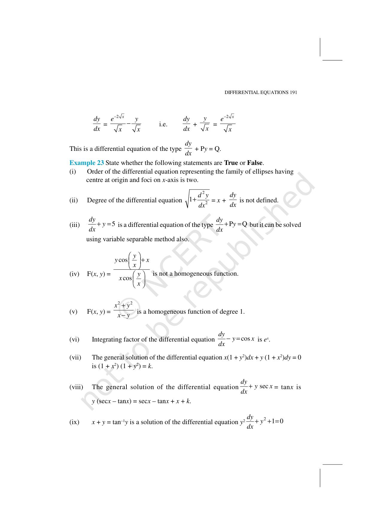 NCERT Exemplar Class 12: Mathematics Unit 9 (Differential Equations) - Page 13