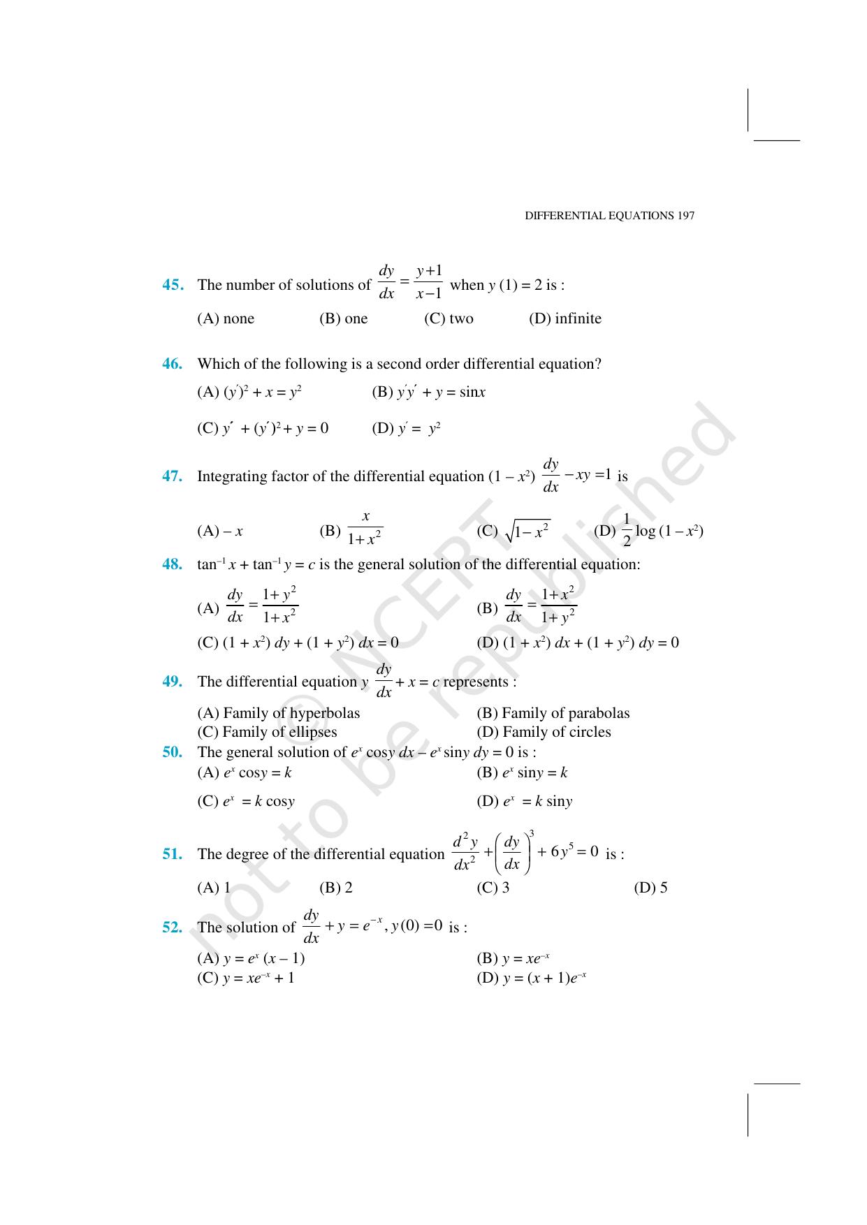 NCERT Exemplar Class 12: Mathematics Unit 9 (Differential Equations) - Page 19