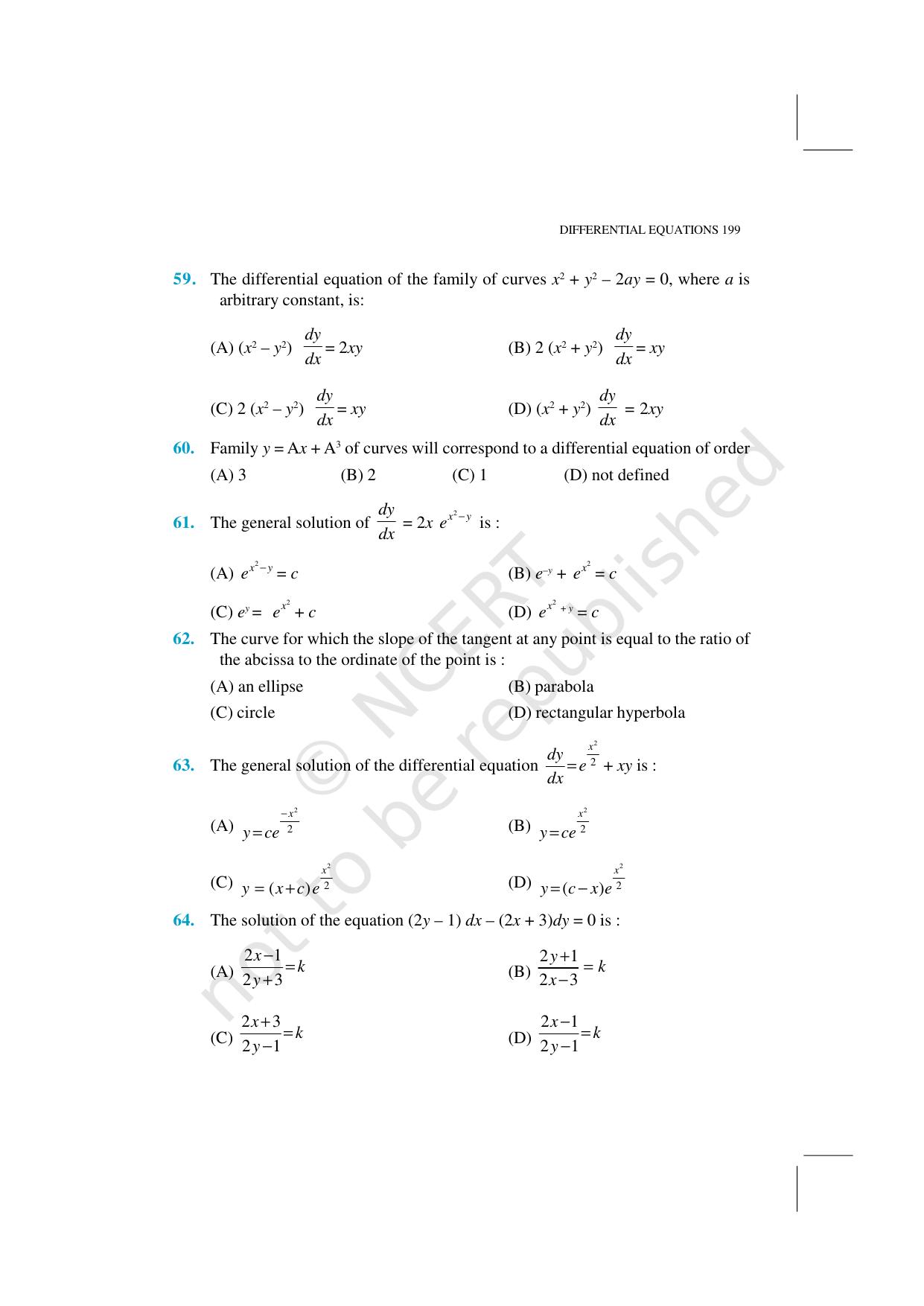 NCERT Exemplar Class 12: Mathematics Unit 9 (Differential Equations) - Page 21