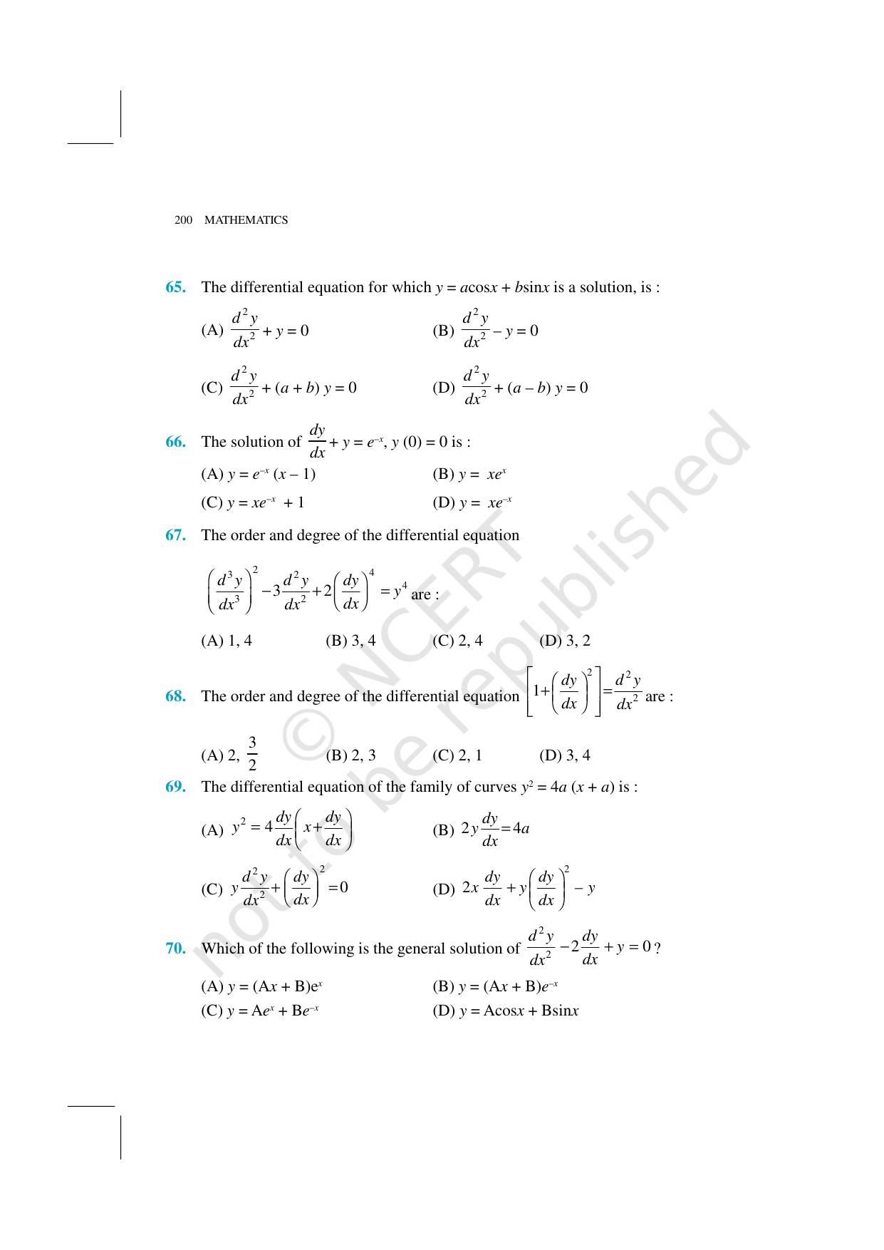 NCERT Exemplar Class 12: Mathematics Unit 9 (Differential Equations) - Page 22