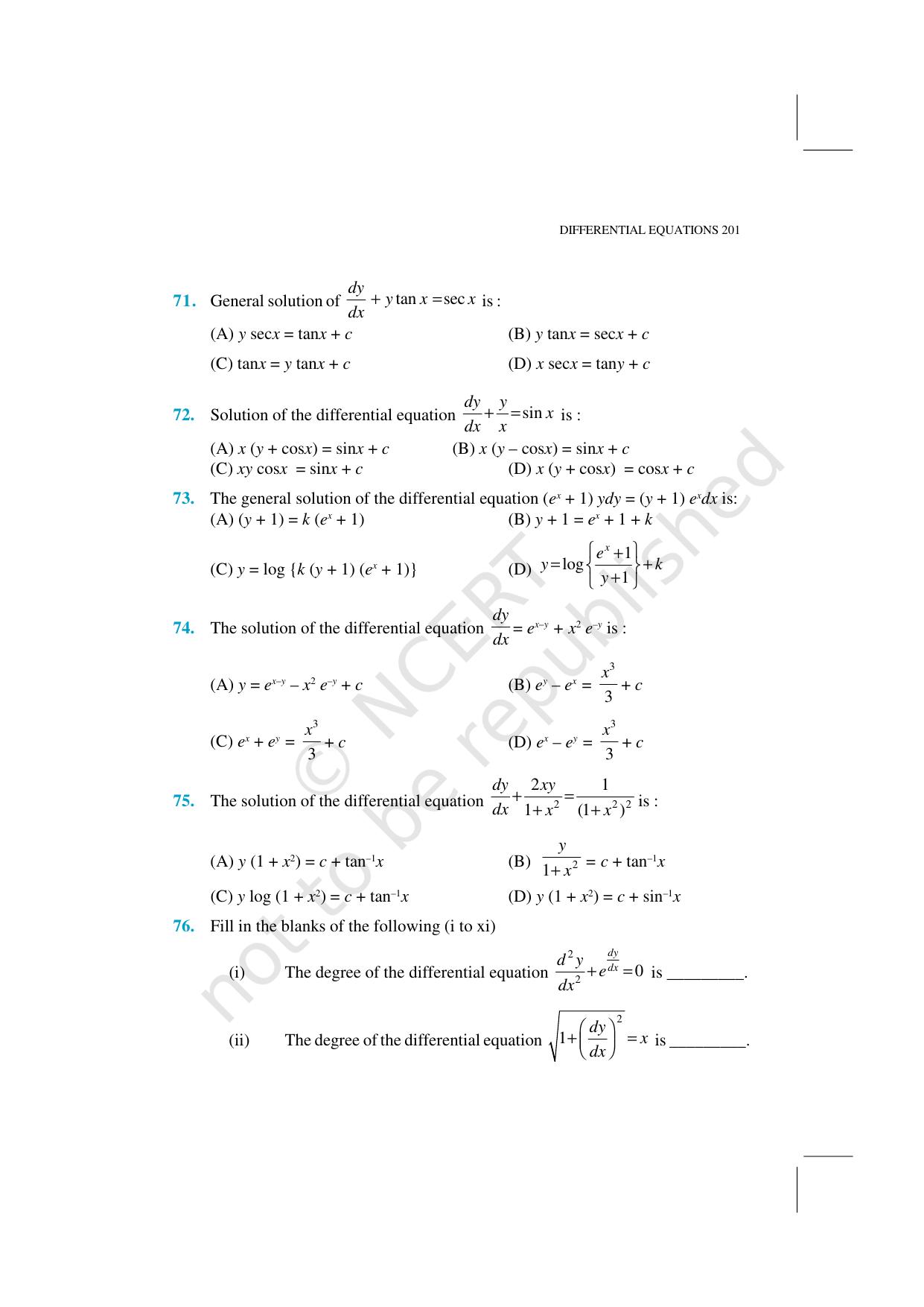 NCERT Exemplar Class 12: Mathematics Unit 9 (Differential Equations) - Page 23
