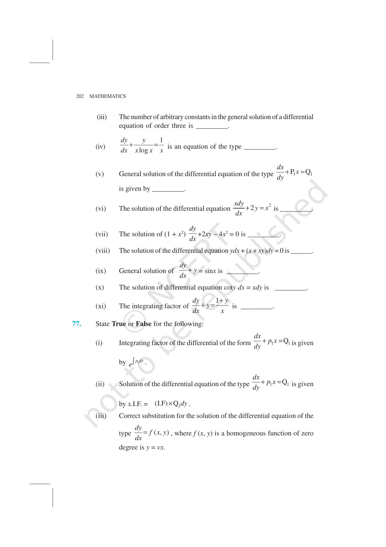 NCERT Exemplar Class 12: Mathematics Unit 9 (Differential Equations) - Page 24