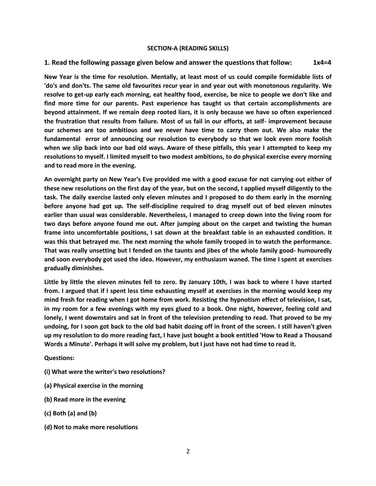Haryana Board Class 12 English Code B Sample Papers - Page 2
