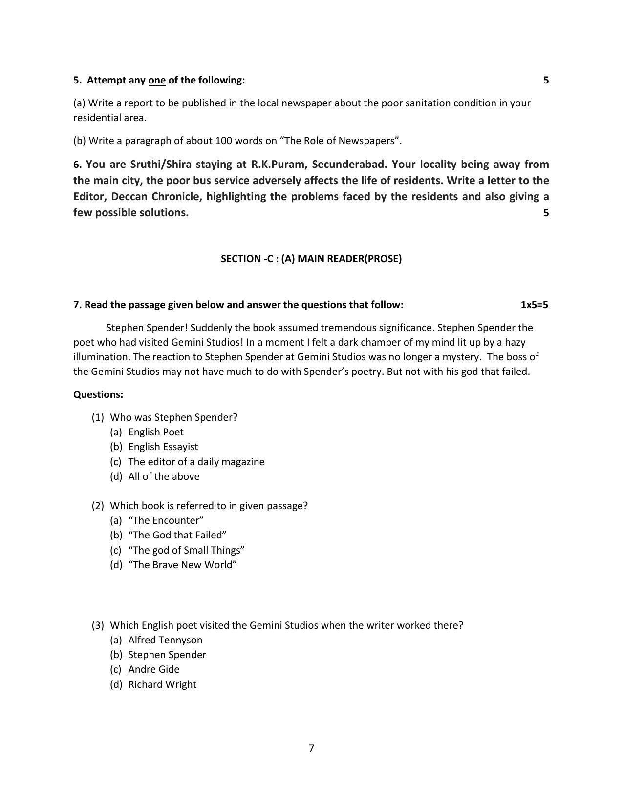 Haryana Board Class 12 English Code B Sample Papers - Page 7