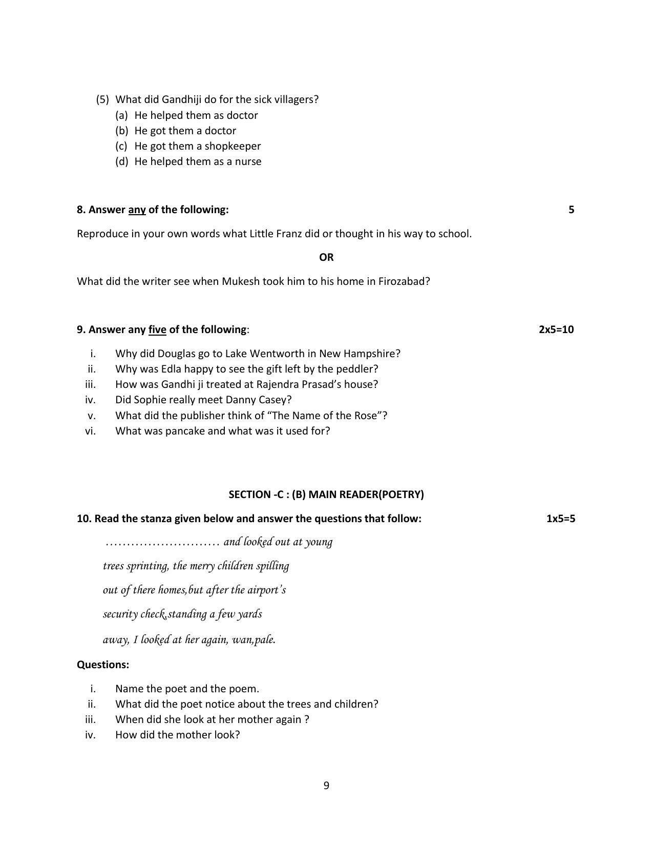 Haryana Board Class 12 English Code B Sample Papers - Page 9