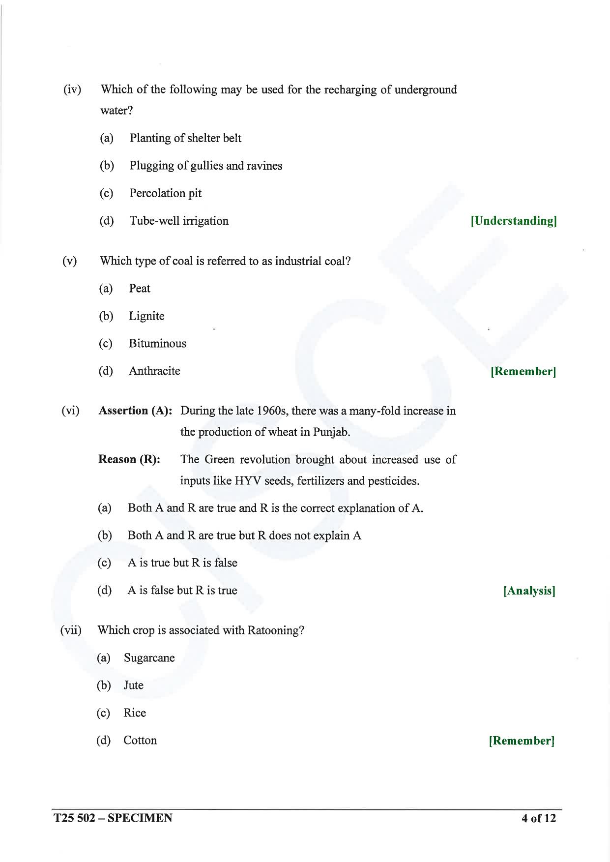 ICSE Class 10 2025 Geography (QP & MS) Specimen Paper - Page 4