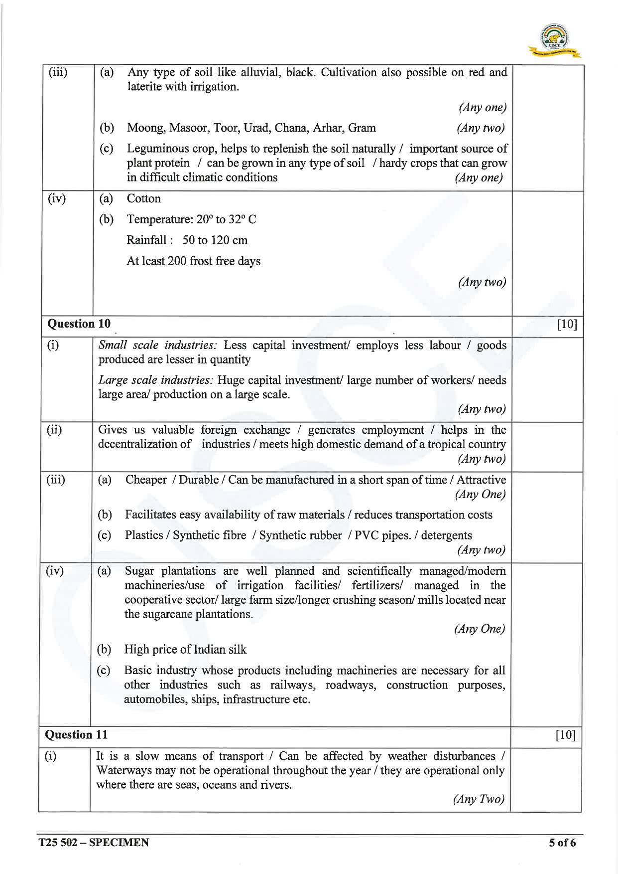 ICSE Class 10 2025 Geography (QP & MS) Specimen Paper - Page 18