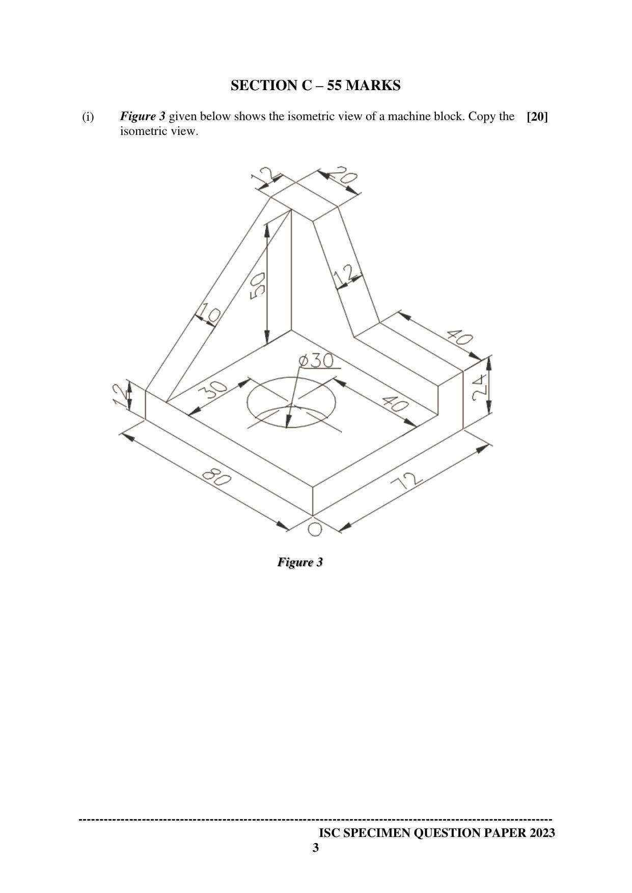 ISC Class 12 Geometrical & Mechanical Drawing Sample Paper 2023 - Page 3