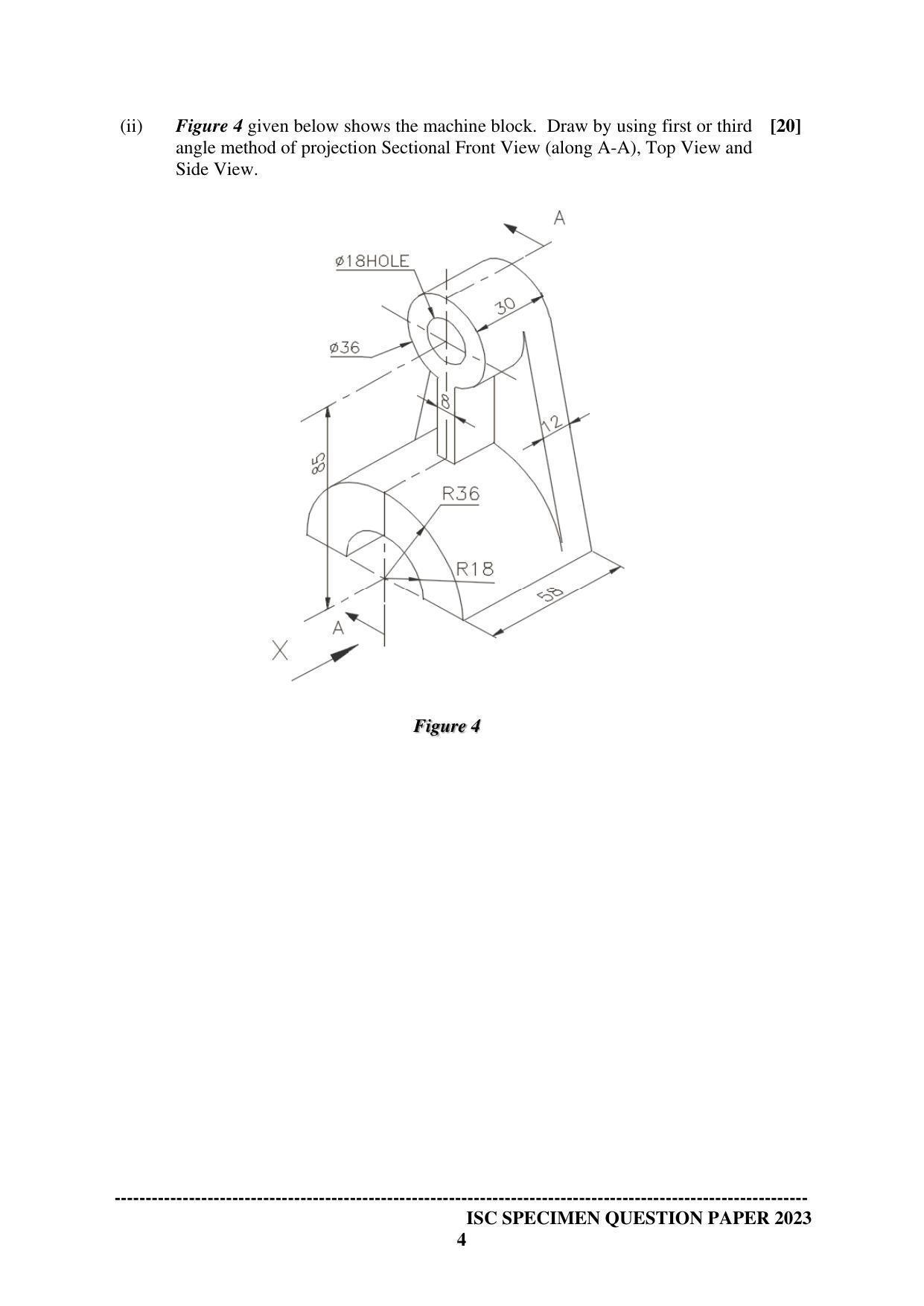 ISC Class 12 Geometrical & Mechanical Drawing Sample Paper 2023 - Page 4