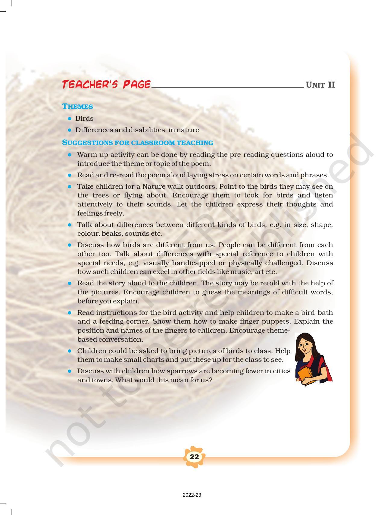 NCERT Book for Class 3 English: Unit II.1-Bird Talk - Page 12