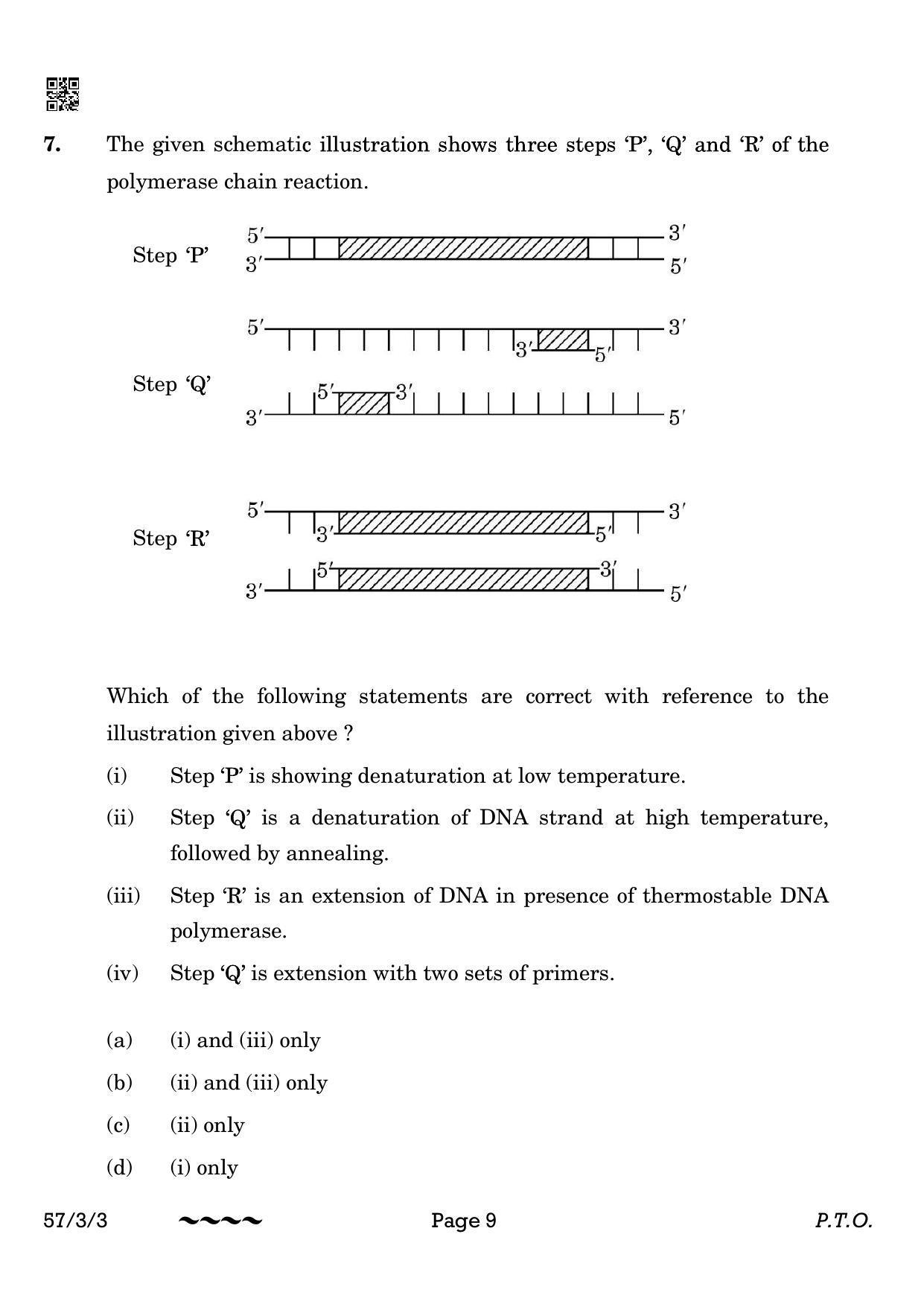 CBSE Class 12 57-3-3 Biology 2023 Question Paper - Page 9