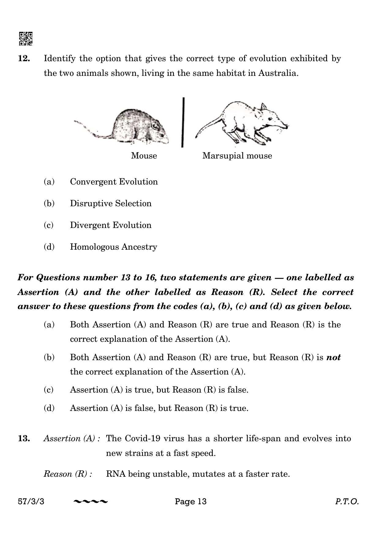 CBSE Class 12 57-3-3 Biology 2023 Question Paper - Page 13