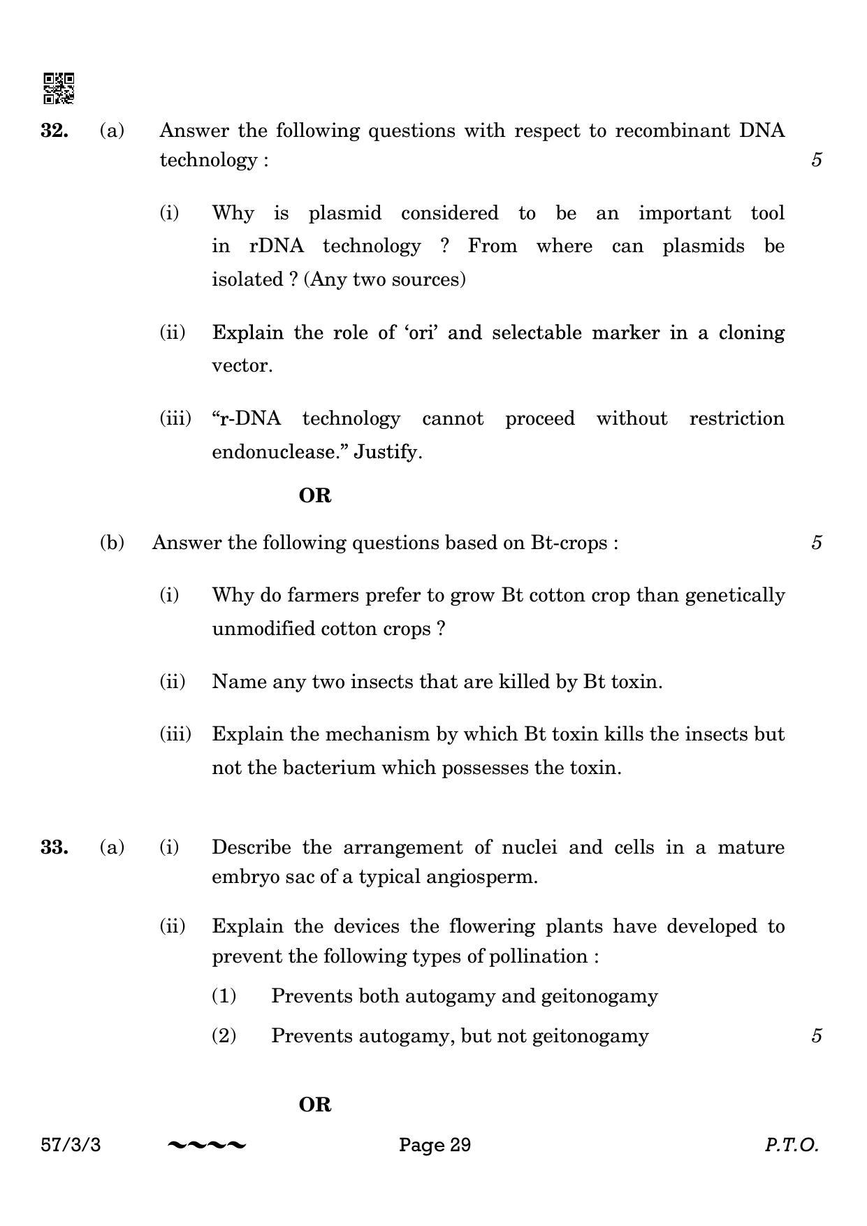 CBSE Class 12 57-3-3 Biology 2023 Question Paper - Page 29