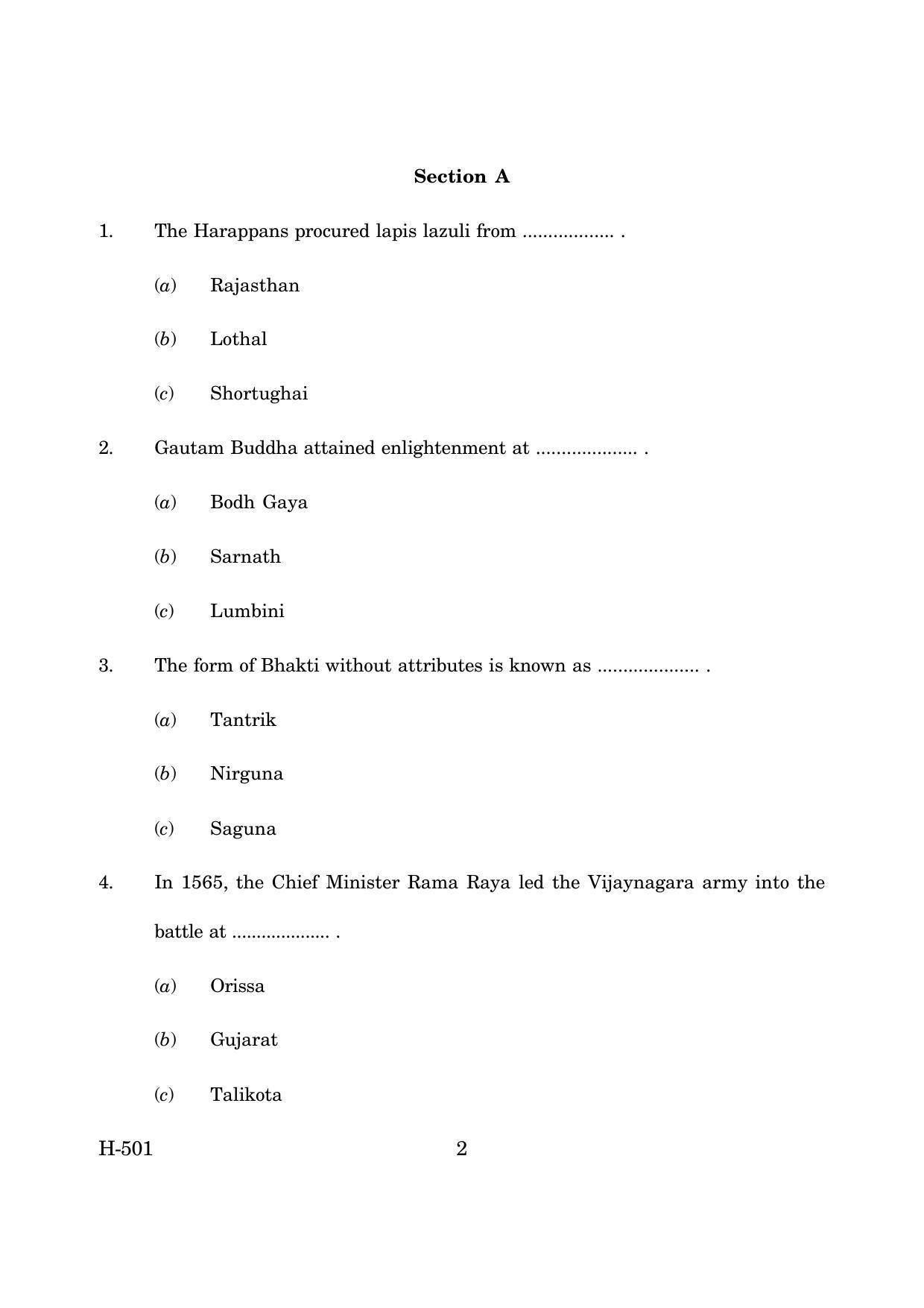 Goa Board Class 12 History (June 2019) Question Paper - Page 2