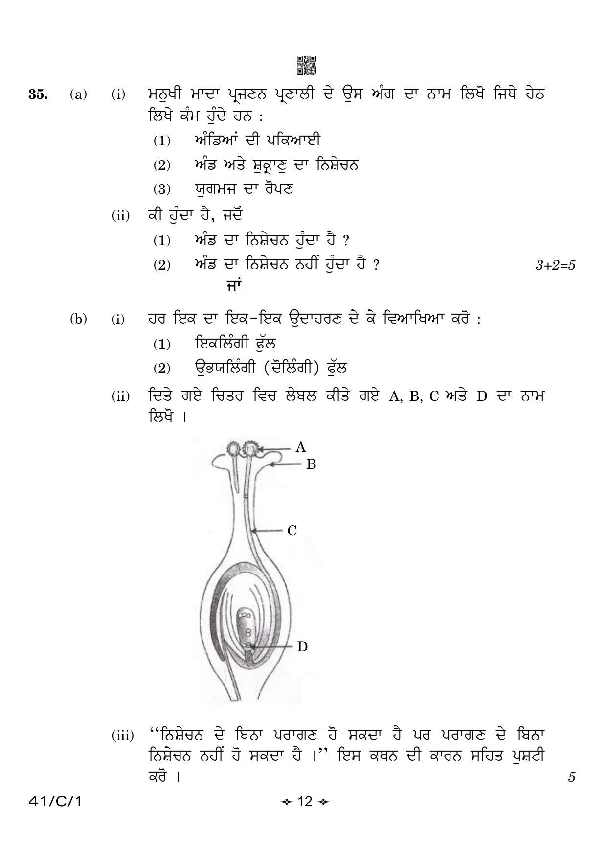 CBSE Class 10 41-1 Science Punjabi 2023 (Compartment) Question Paper - Page 12
