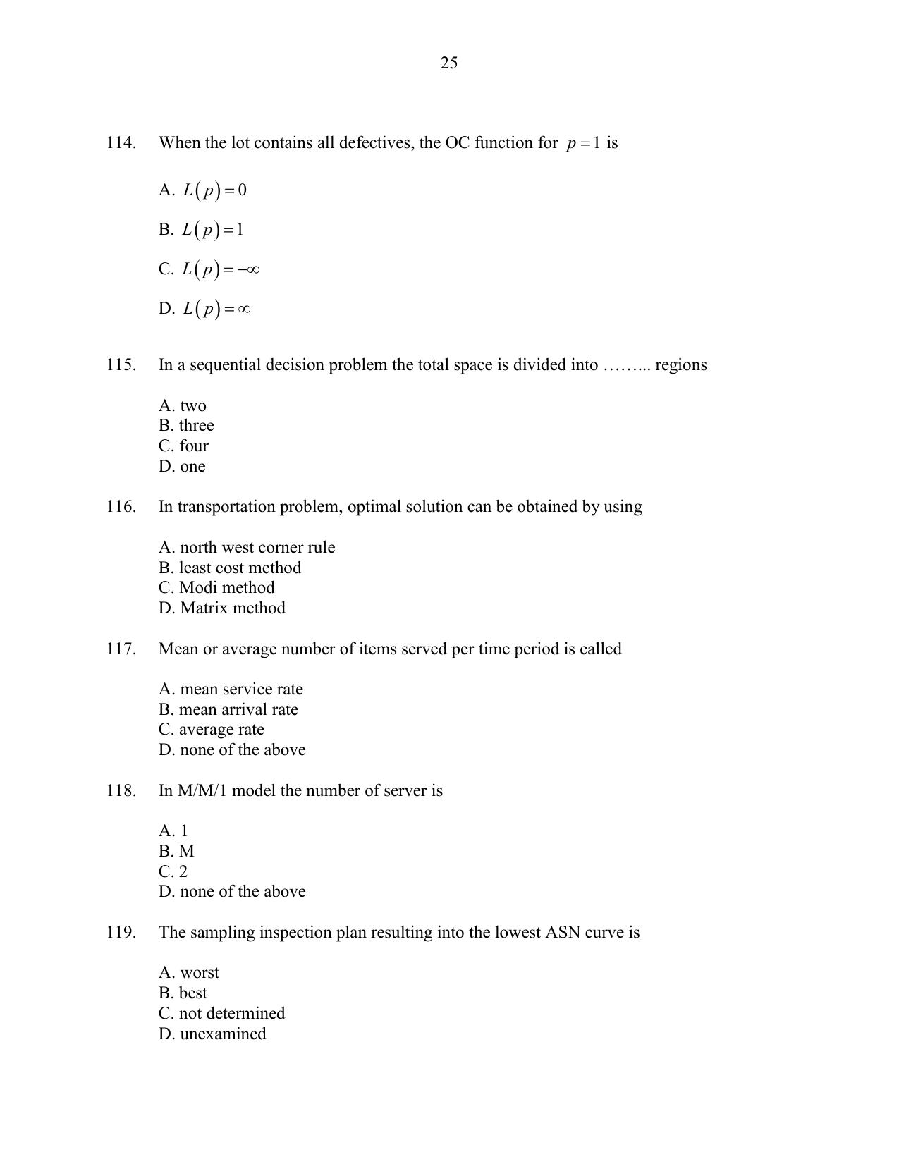 CUSAT CAT 2016 Statistics Question Paper - Page 25
