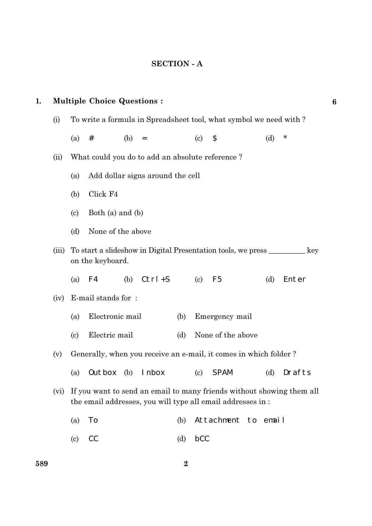 CBSE Class 10 NSQF 589 Information Technology 2016 Question Paper - Page 2