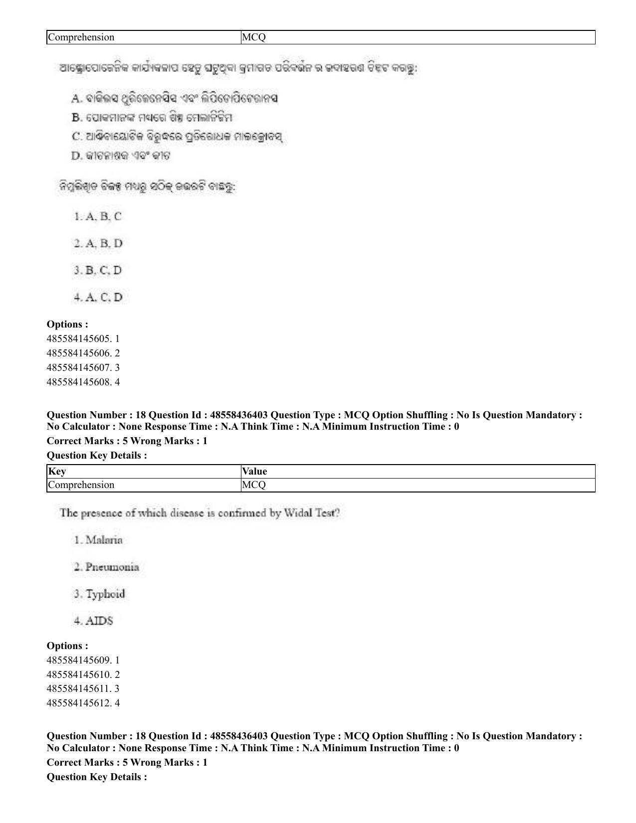 CUET 2023 English Odia Shift 3 Question Papers - 22 June 2023 - Page 20