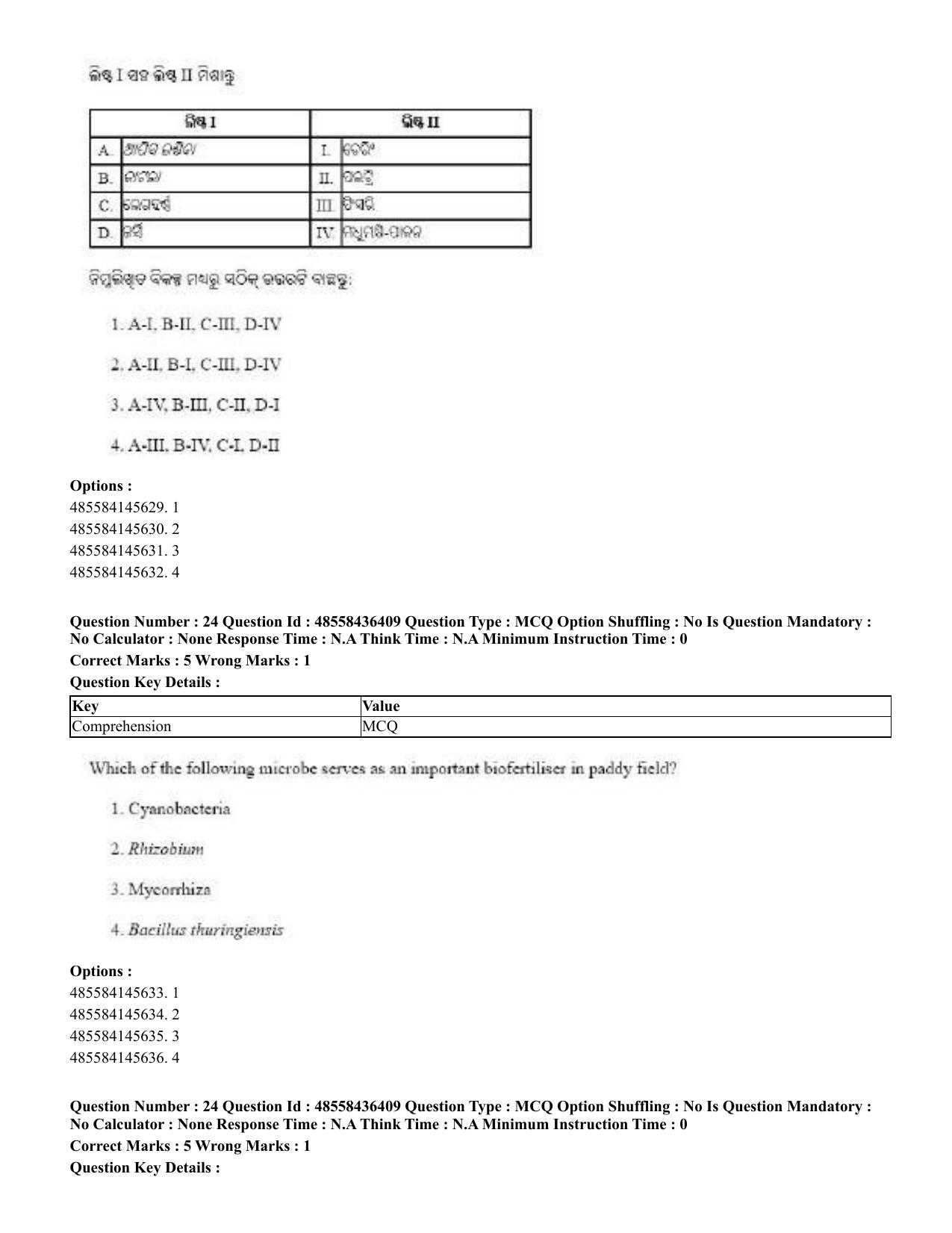 CUET 2023 English Odia Shift 3 Question Papers - 22 June 2023 - Page 27