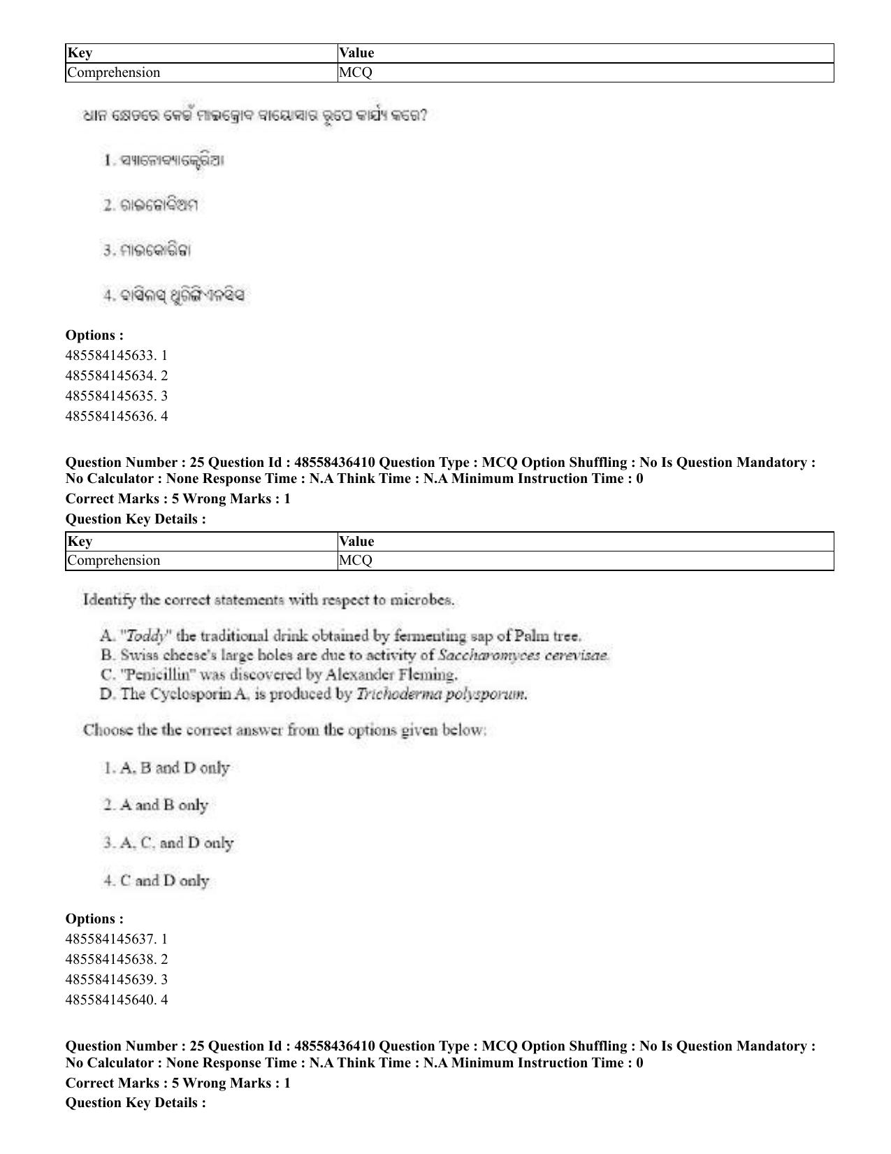 CUET 2023 English Odia Shift 3 Question Papers - 22 June 2023 - Page 28