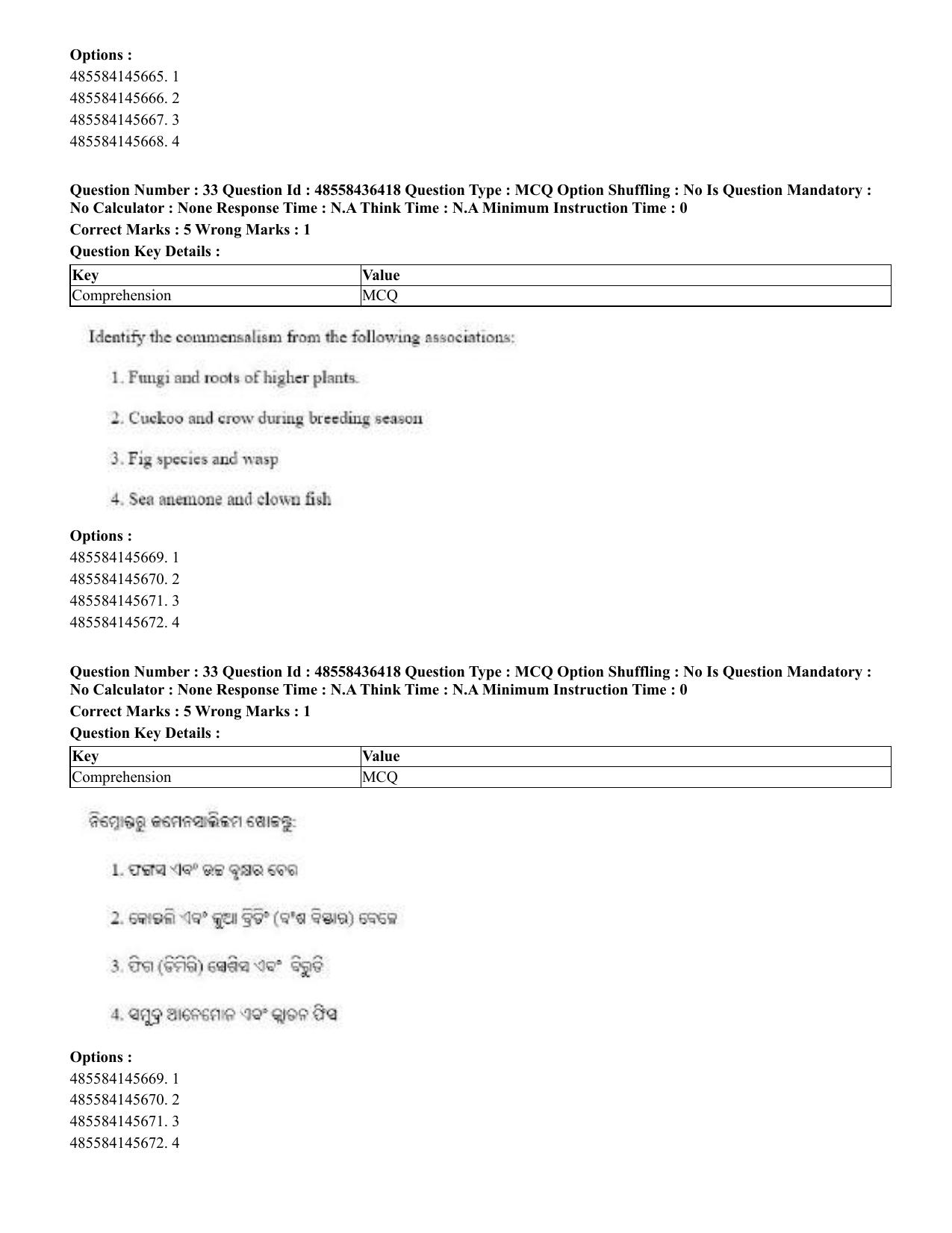 CUET 2023 English Odia Shift 3 Question Papers - 22 June 2023 - Page 37