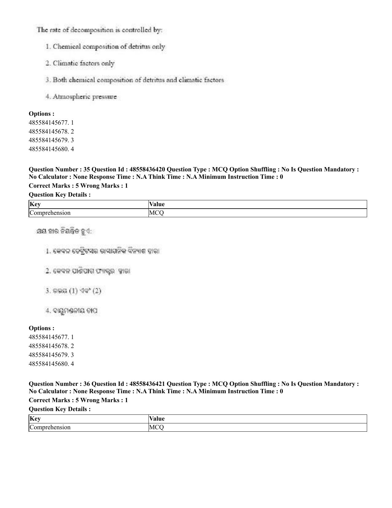 CUET 2023 English Odia Shift 3 Question Papers - 22 June 2023 - Page 39