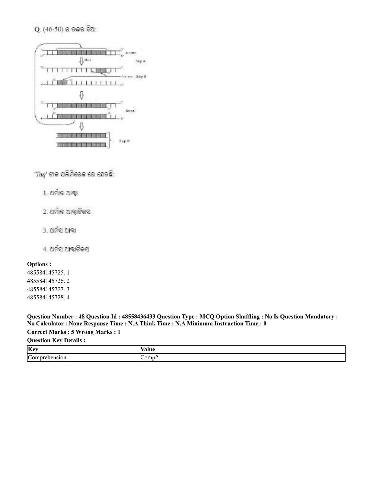 CUET 2023 English Odia Shift 3 Question Papers - 22 June 2023 - Page 55