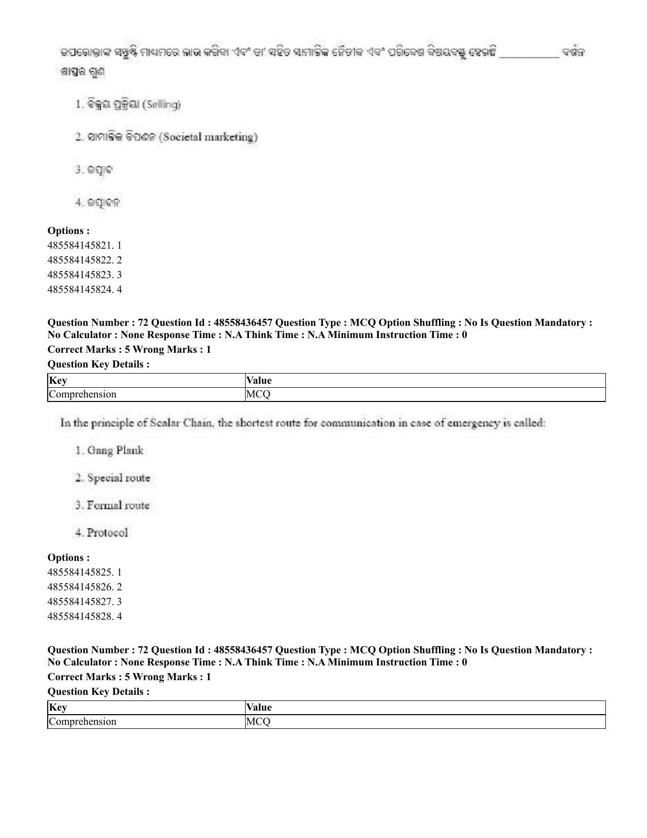 CUET 2023 English Odia Shift 3 Question Papers - 22 June 2023 - Page 83