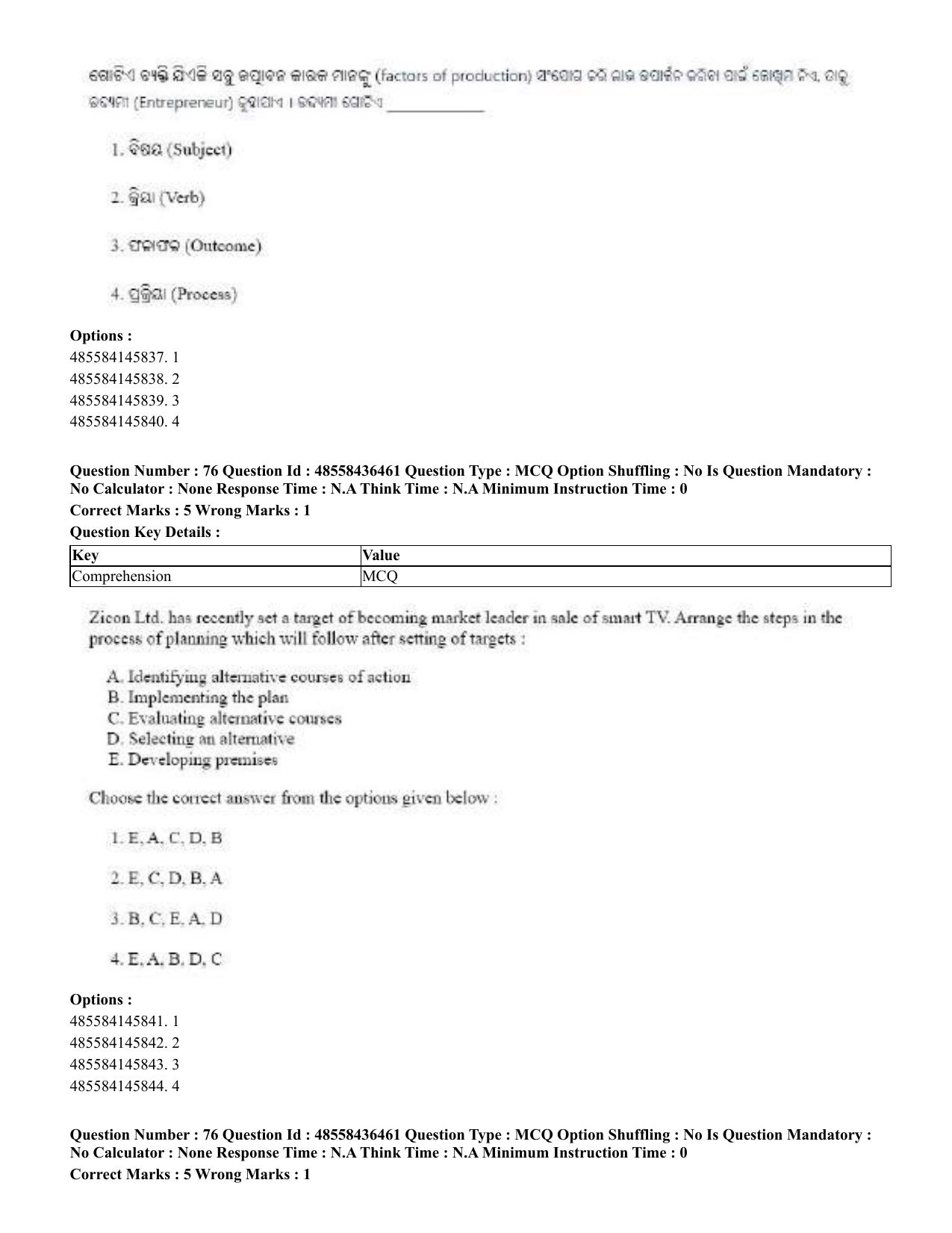 CUET 2023 English Odia Shift 3 Question Papers - 22 June 2023 - Page 87