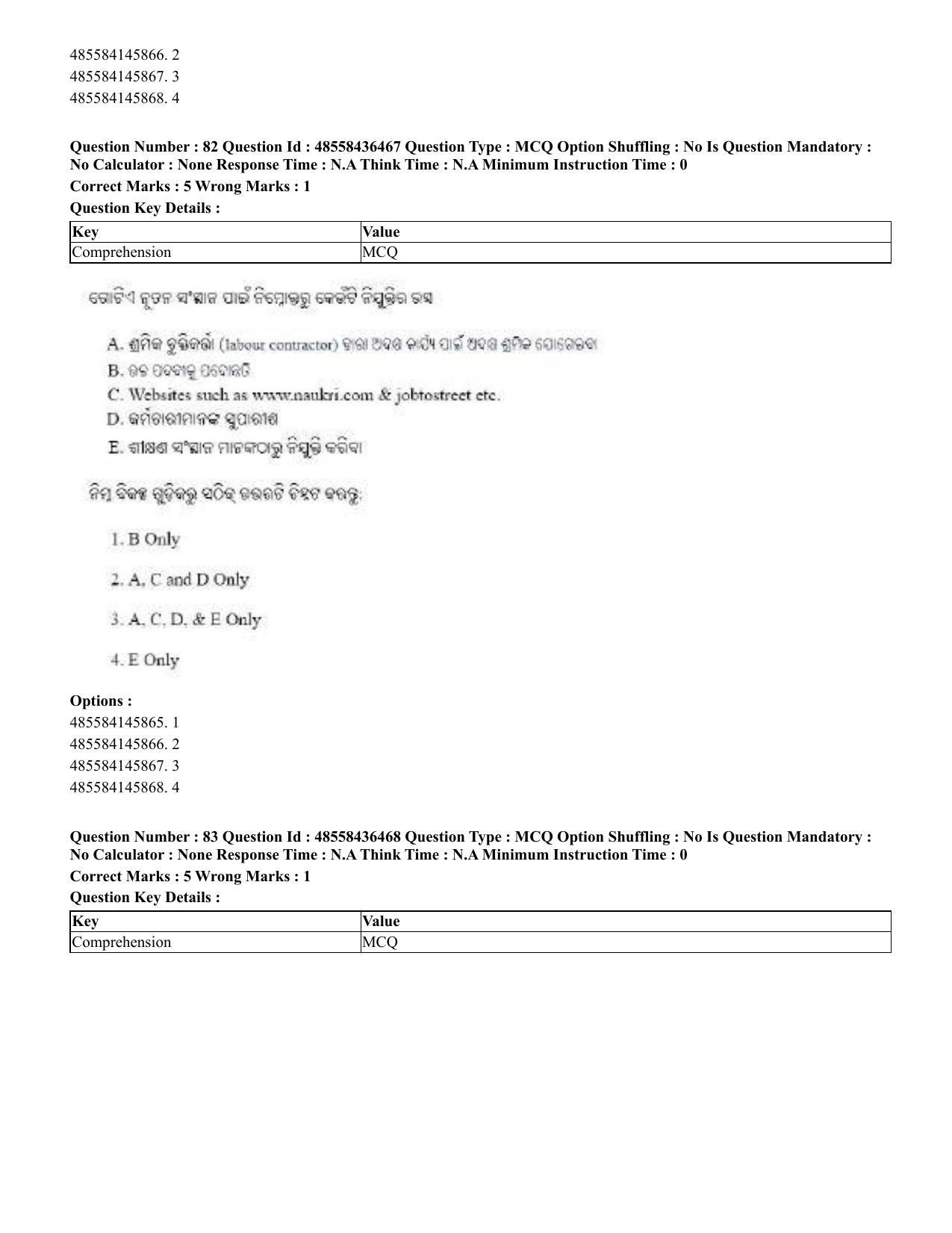 CUET 2023 English Odia Shift 3 Question Papers - 22 June 2023 - Page 96