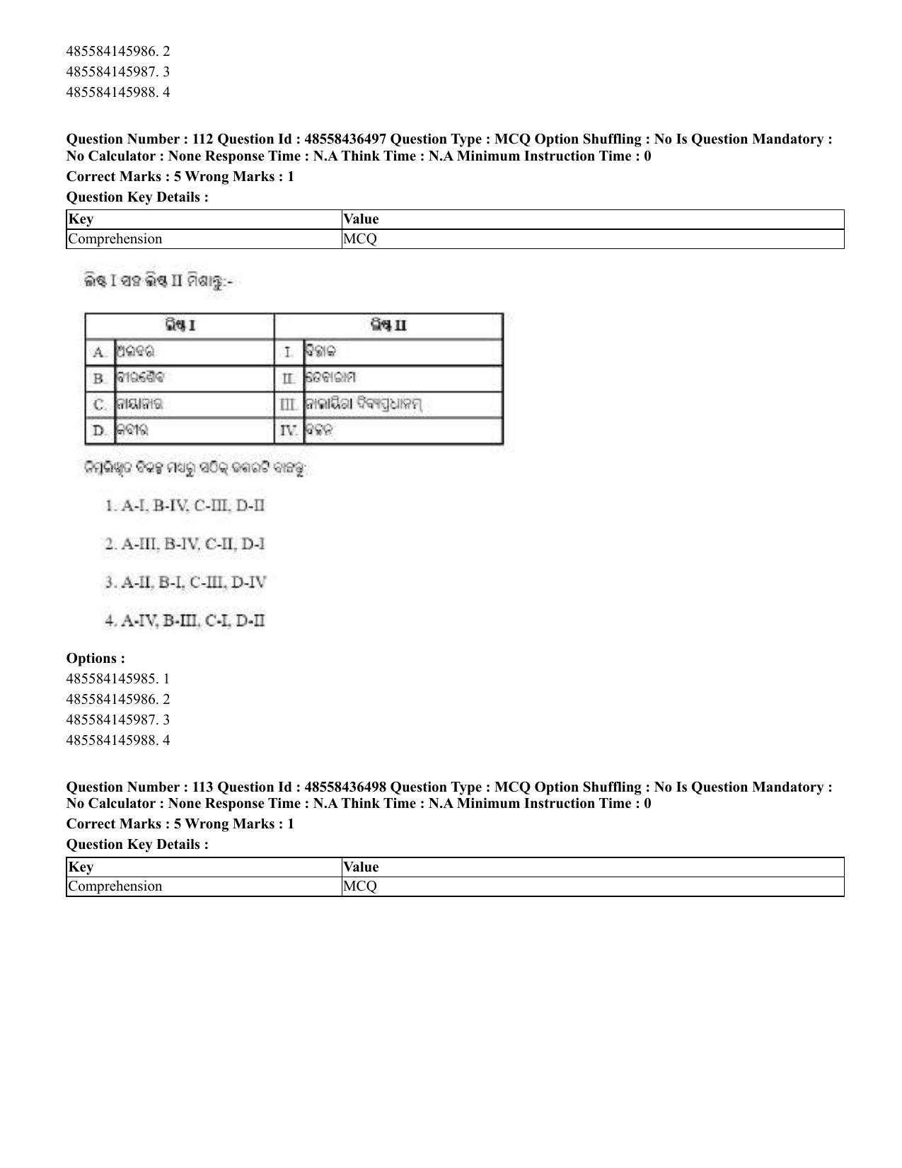 CUET 2023 English Odia Shift 3 Question Papers - 22 June 2023 - Page 139
