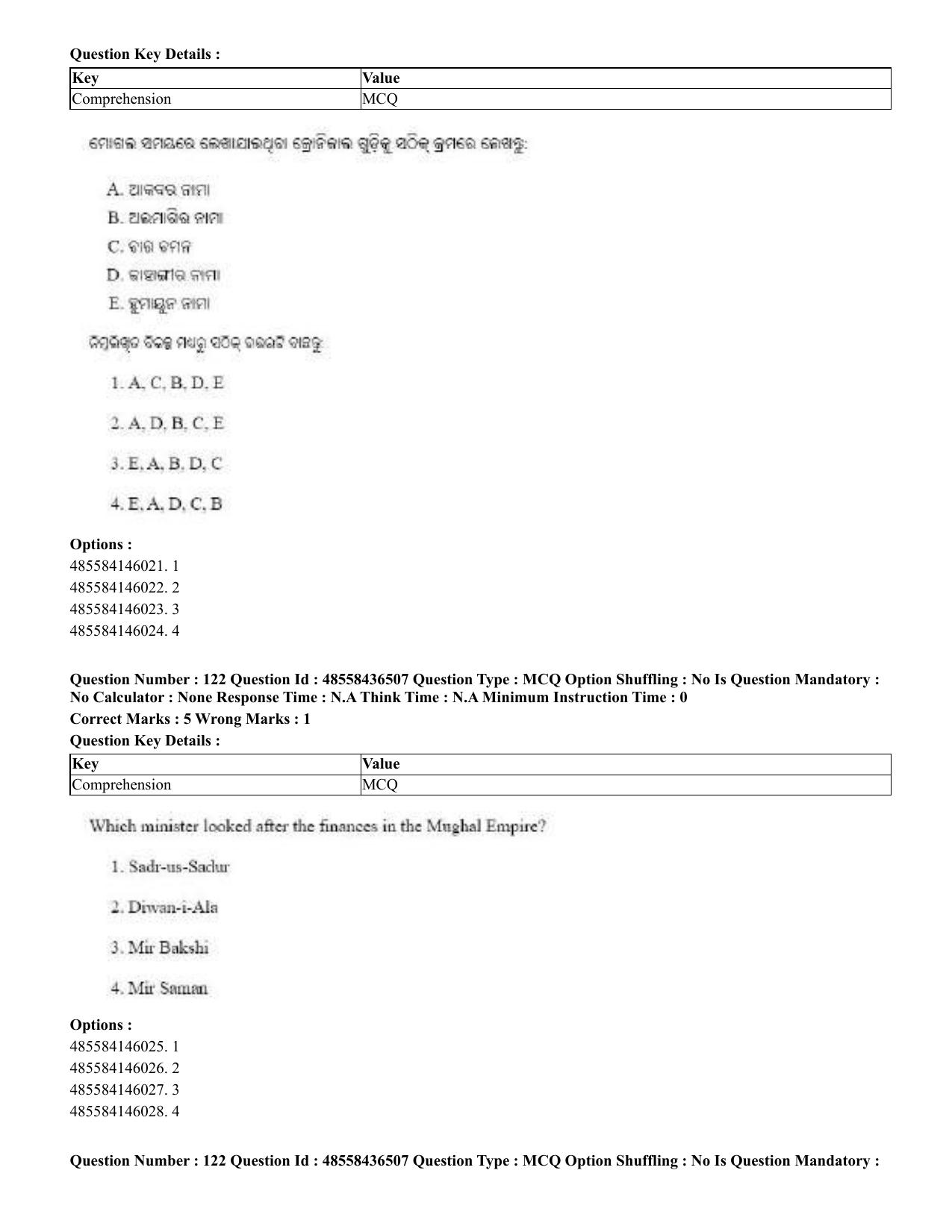 CUET 2023 English Odia Shift 3 Question Papers - 22 June 2023 - Page 149