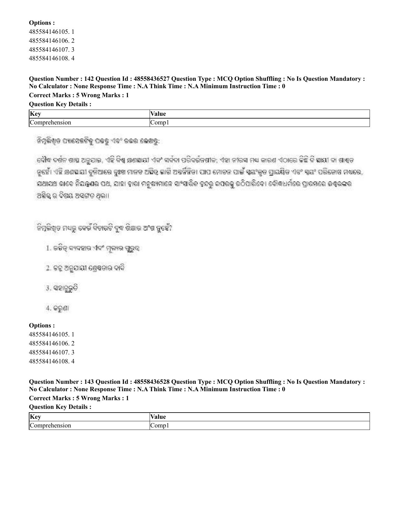 CUET 2023 English Odia Shift 3 Question Papers - 22 June 2023 - Page 172