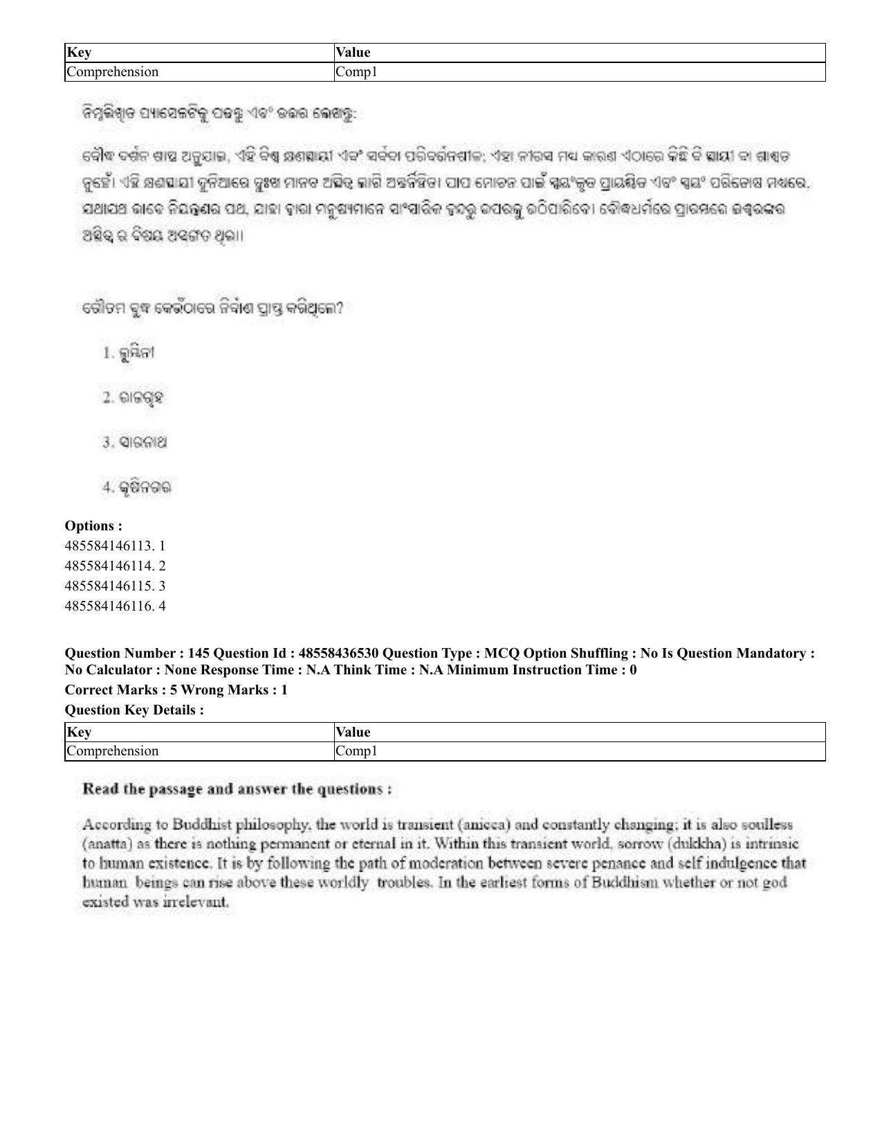 CUET 2023 English Odia Shift 3 Question Papers - 22 June 2023 - Page 175