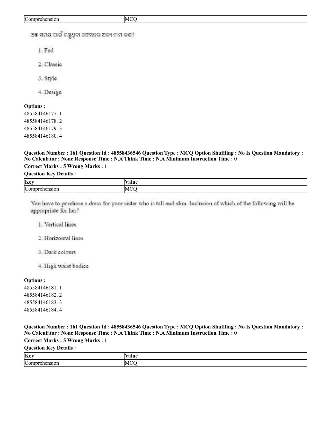 CUET 2023 English Odia Shift 3 Question Papers - 22 June 2023 - Page 195