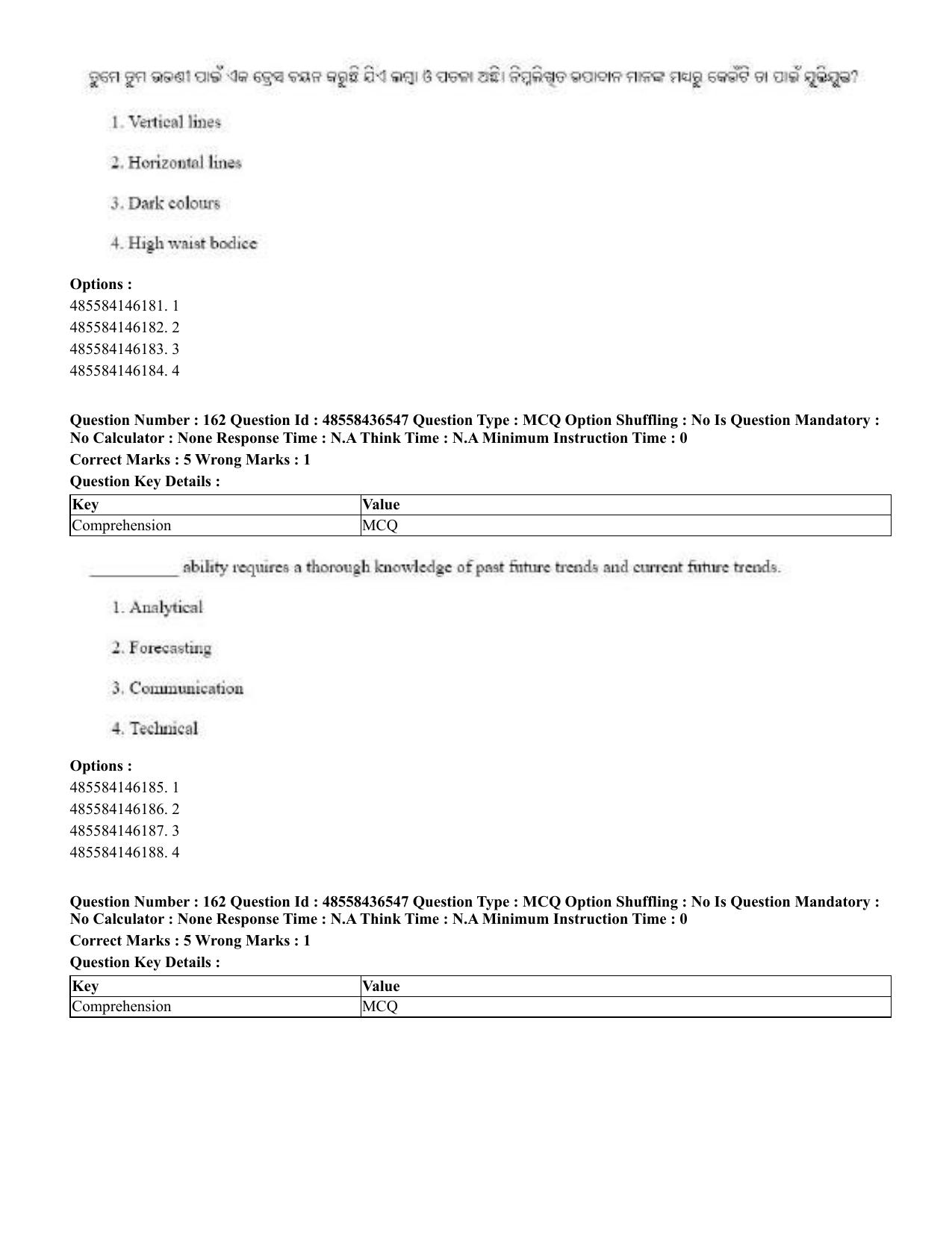 CUET 2023 English Odia Shift 3 Question Papers - 22 June 2023 - Page 196