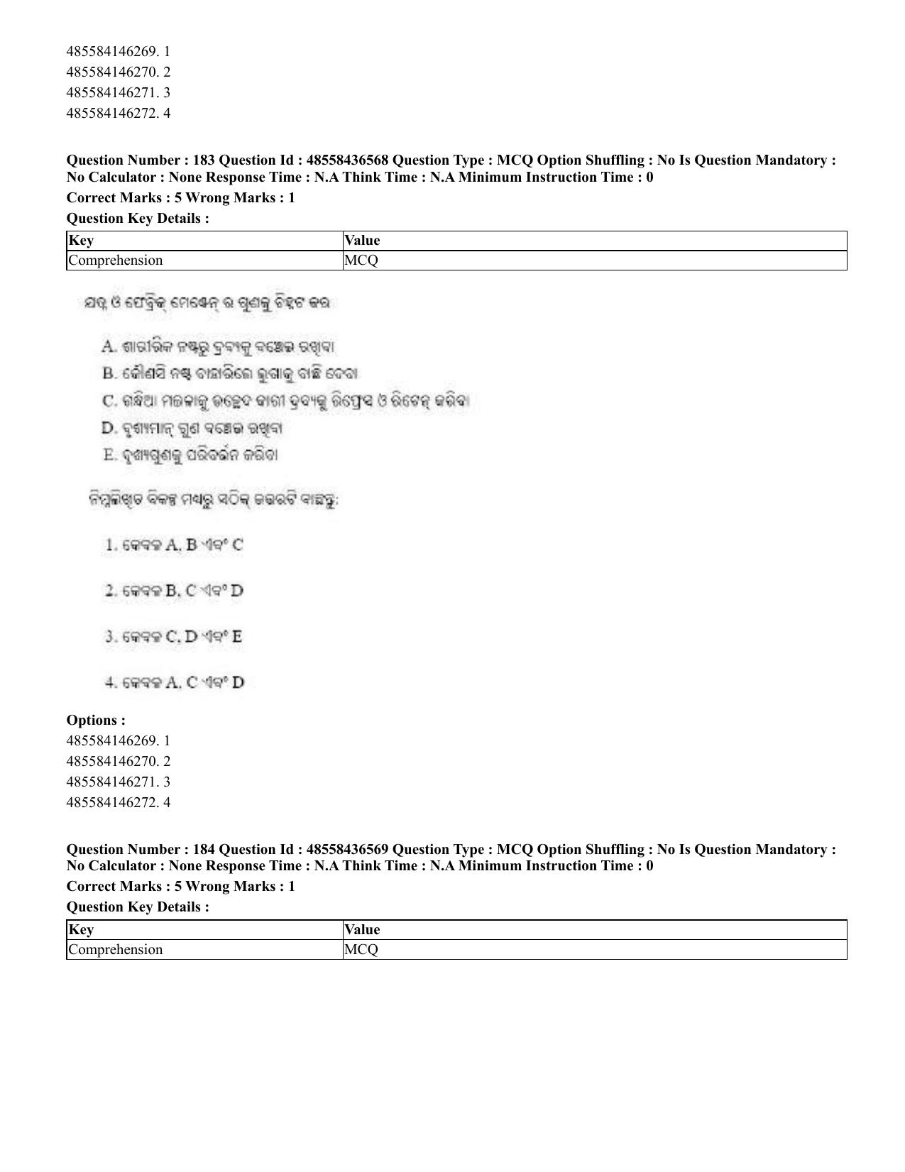 CUET 2023 English Odia Shift 3 Question Papers - 22 June 2023 - Page 219