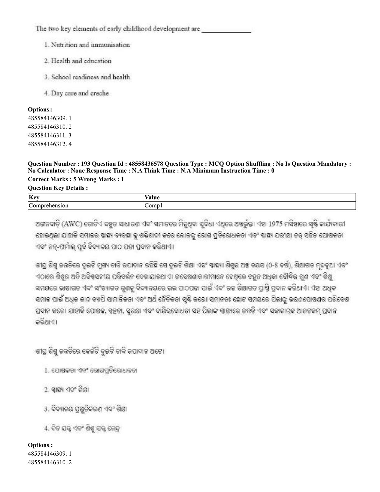 CUET 2023 English Odia Shift 3 Question Papers - 22 June 2023 - Page 233
