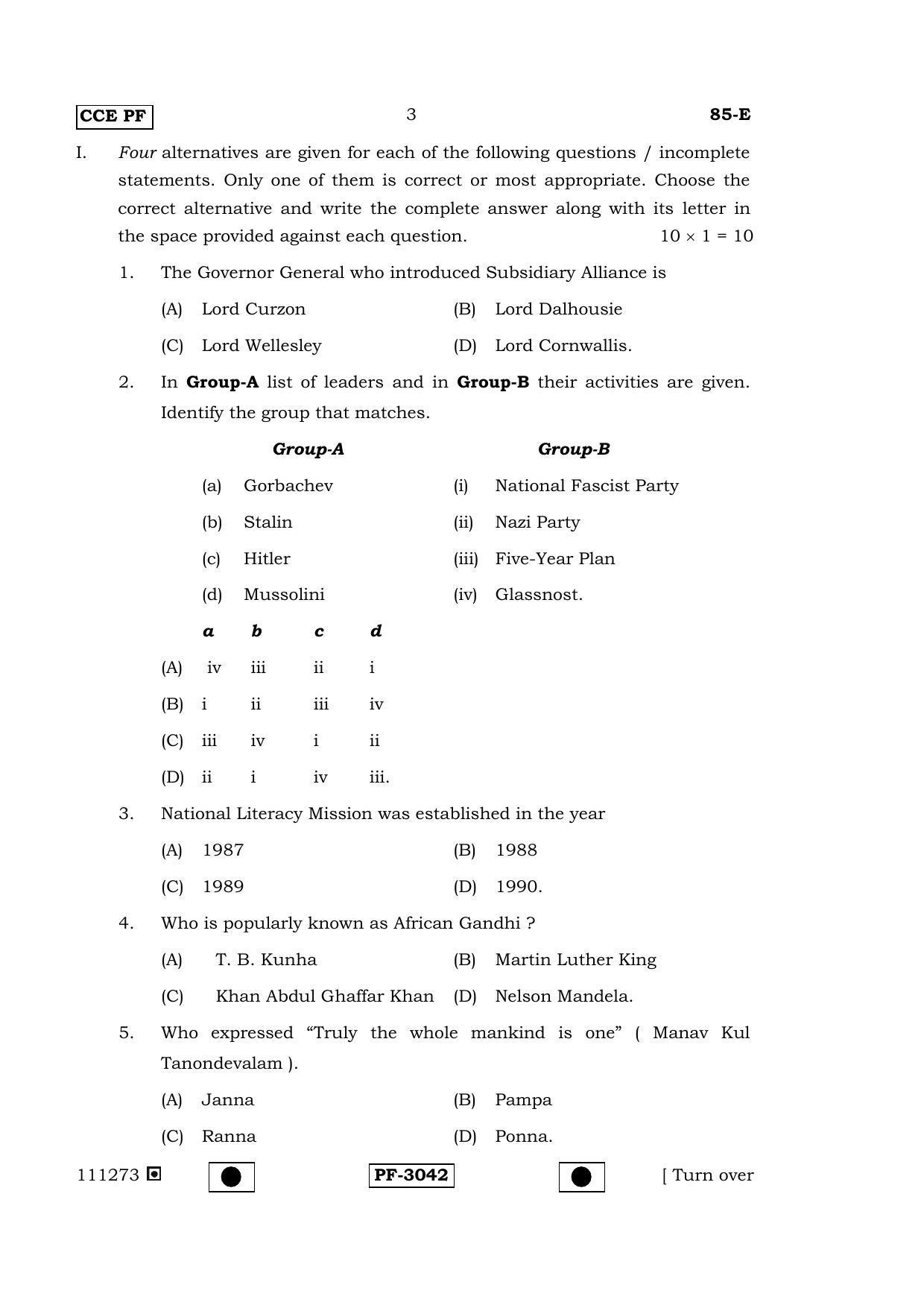 Karnataka SSLC Social Science (ENGLISH Medium) - 85-E-(PF)_SSE1 April 2015 Question Paper - Page 2