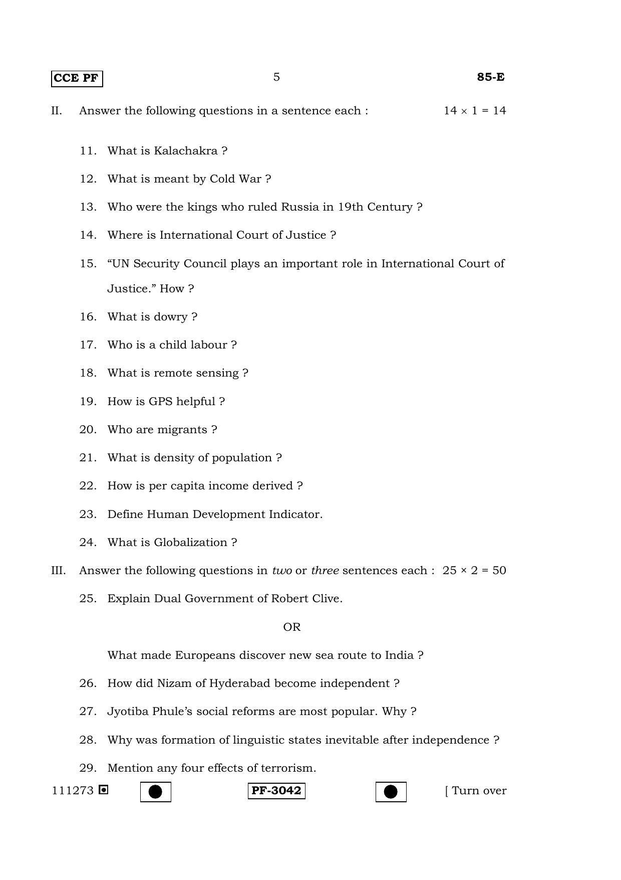 Karnataka SSLC Social Science (ENGLISH Medium) - 85-E-(PF)_SSE1 April 2015 Question Paper - Page 4
