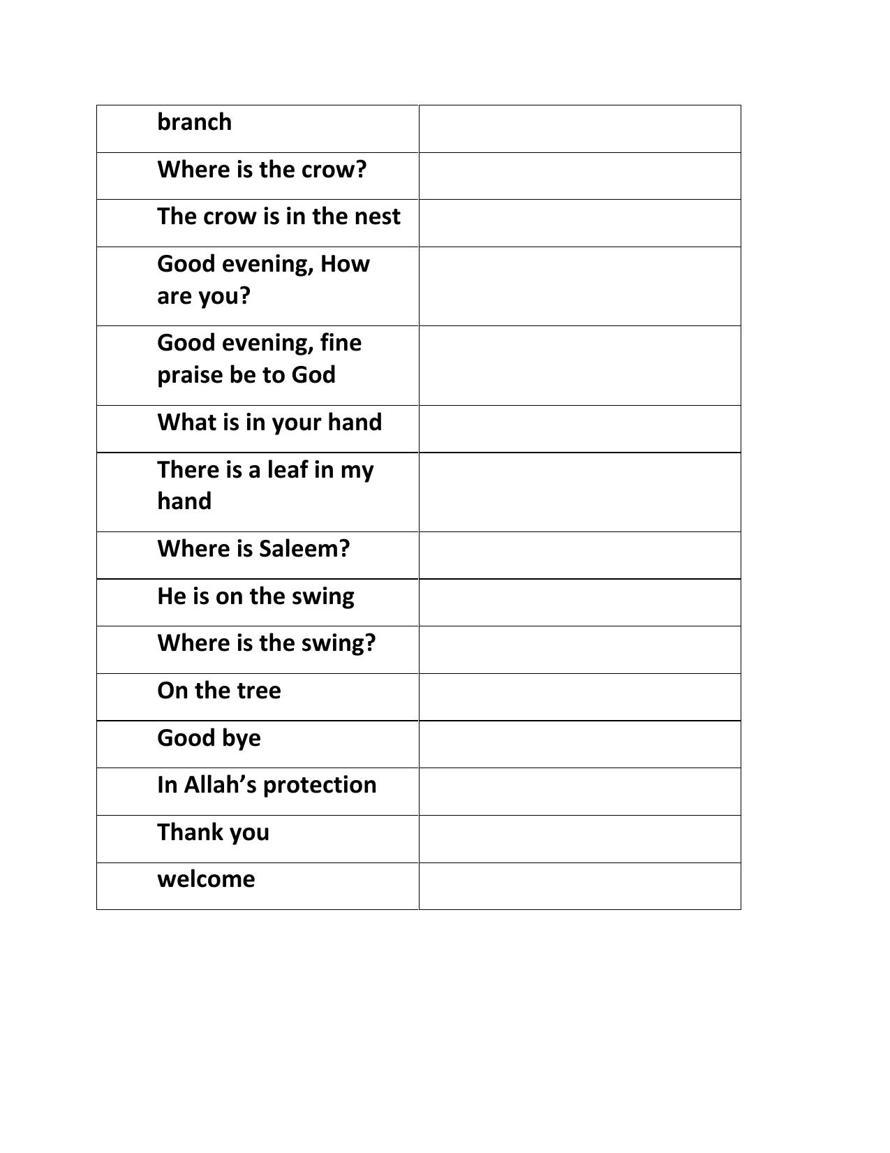 Worksheet for Class 4 Arabic Assignment 6 - Page 8