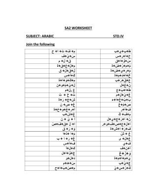 Worksheet for Class 4 Arabic Assignment 6