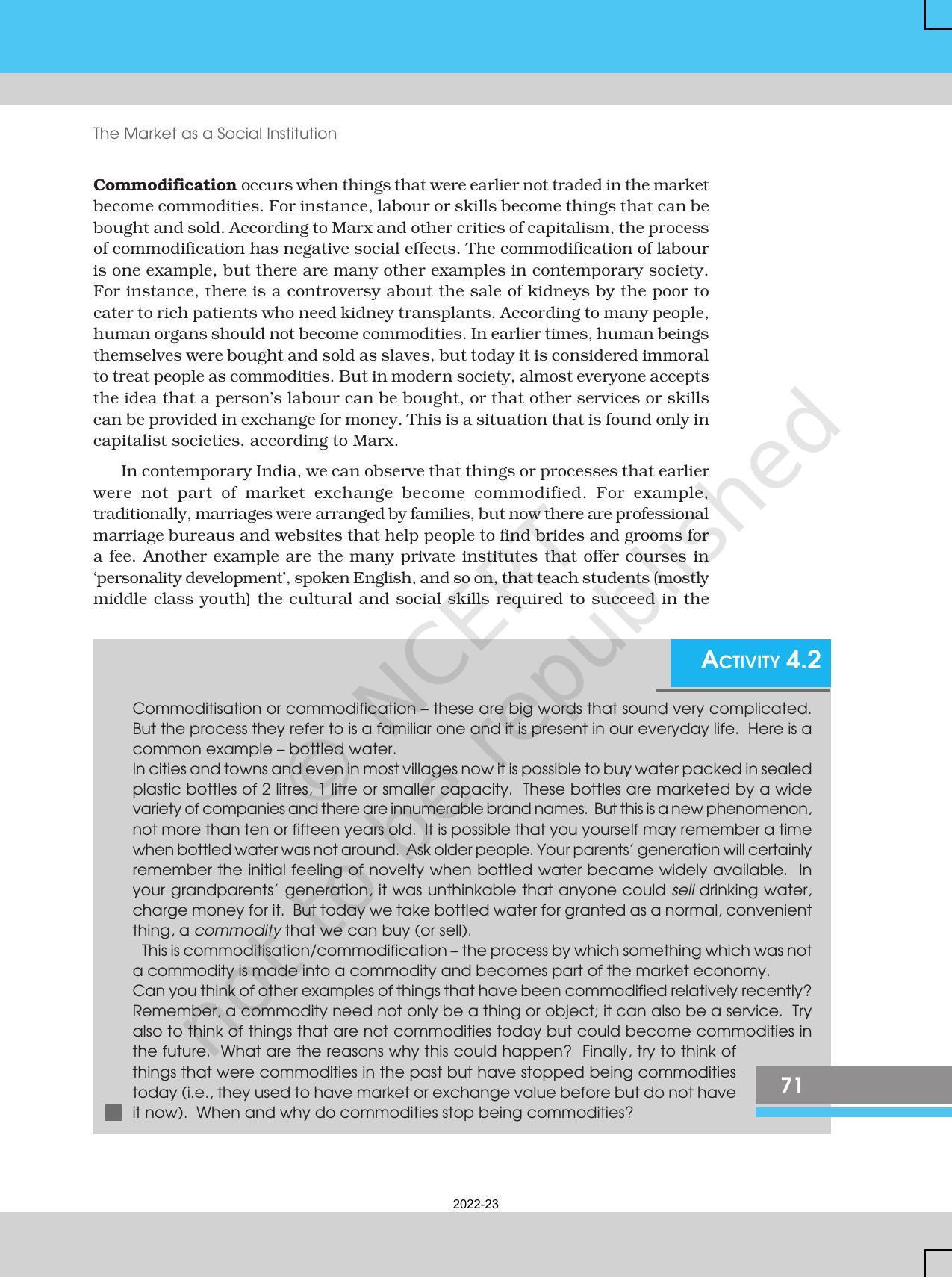 NCERT Book for Class 12 Sociology (Indian Society) Chapter 4 The Market as a Social Institution - Page 11