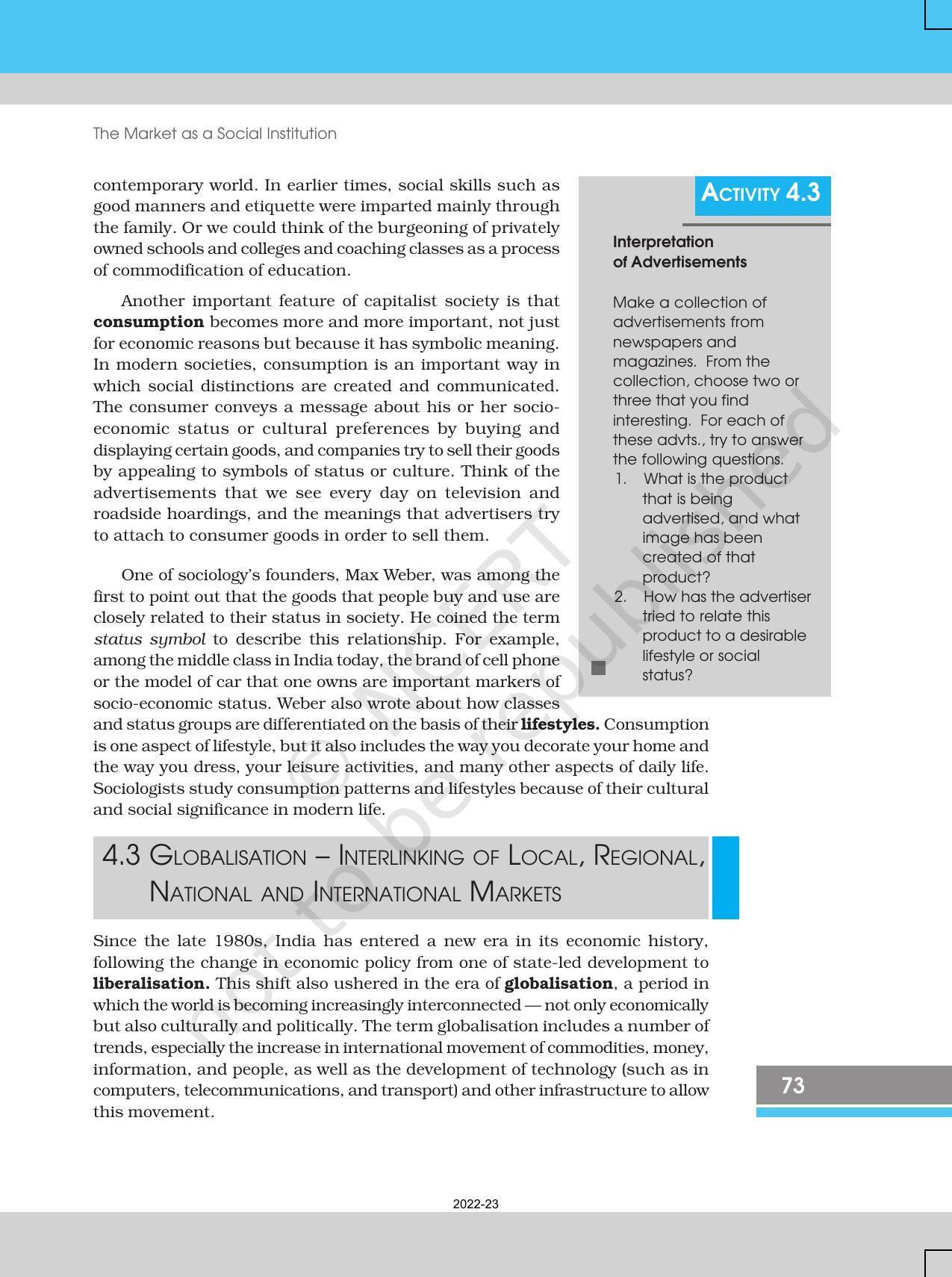 NCERT Book for Class 12 Sociology (Indian Society) Chapter 4 The Market as a Social Institution - Page 13