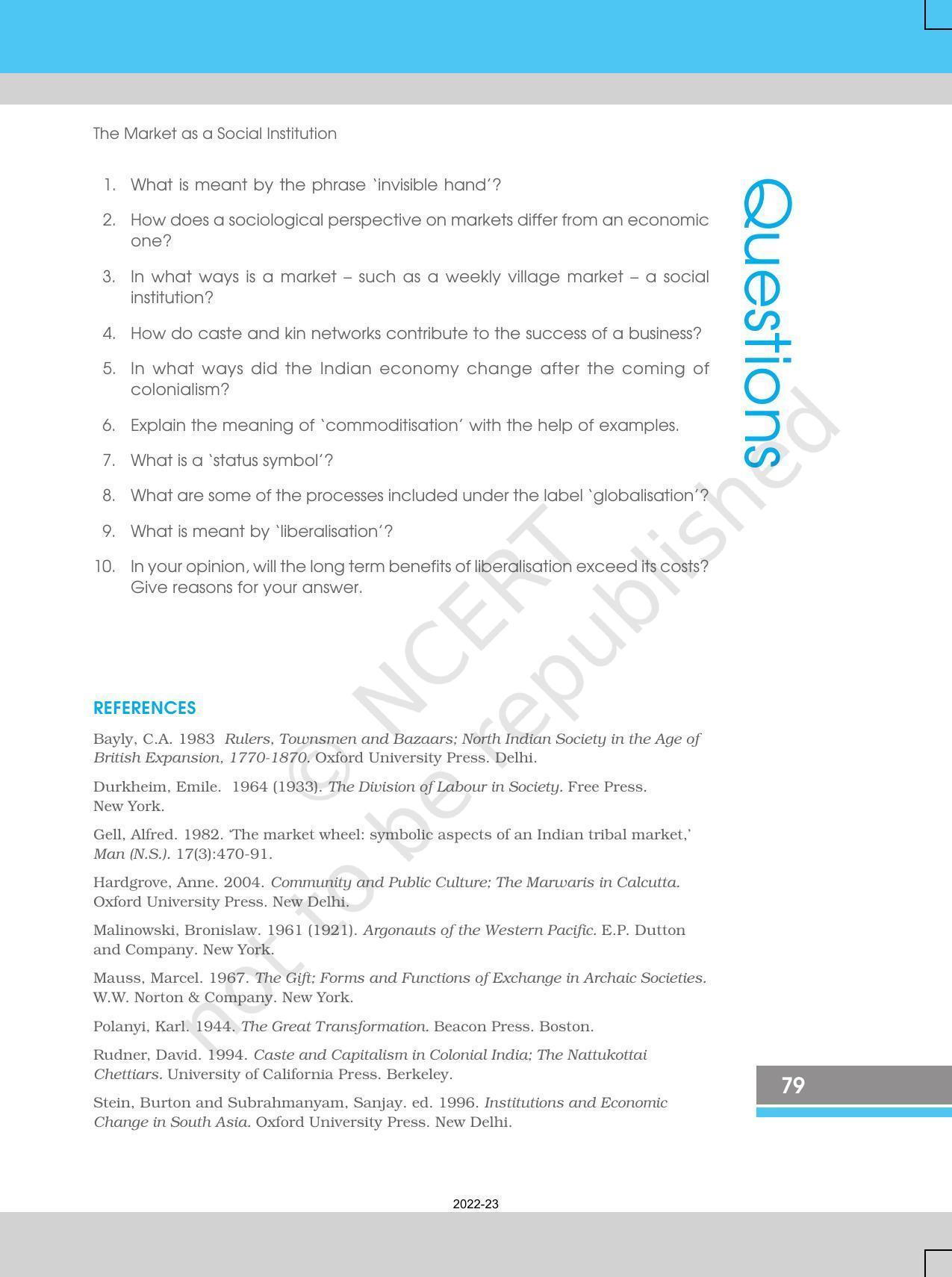 NCERT Book for Class 12 Sociology (Indian Society) Chapter 4 The Market as a Social Institution - Page 19