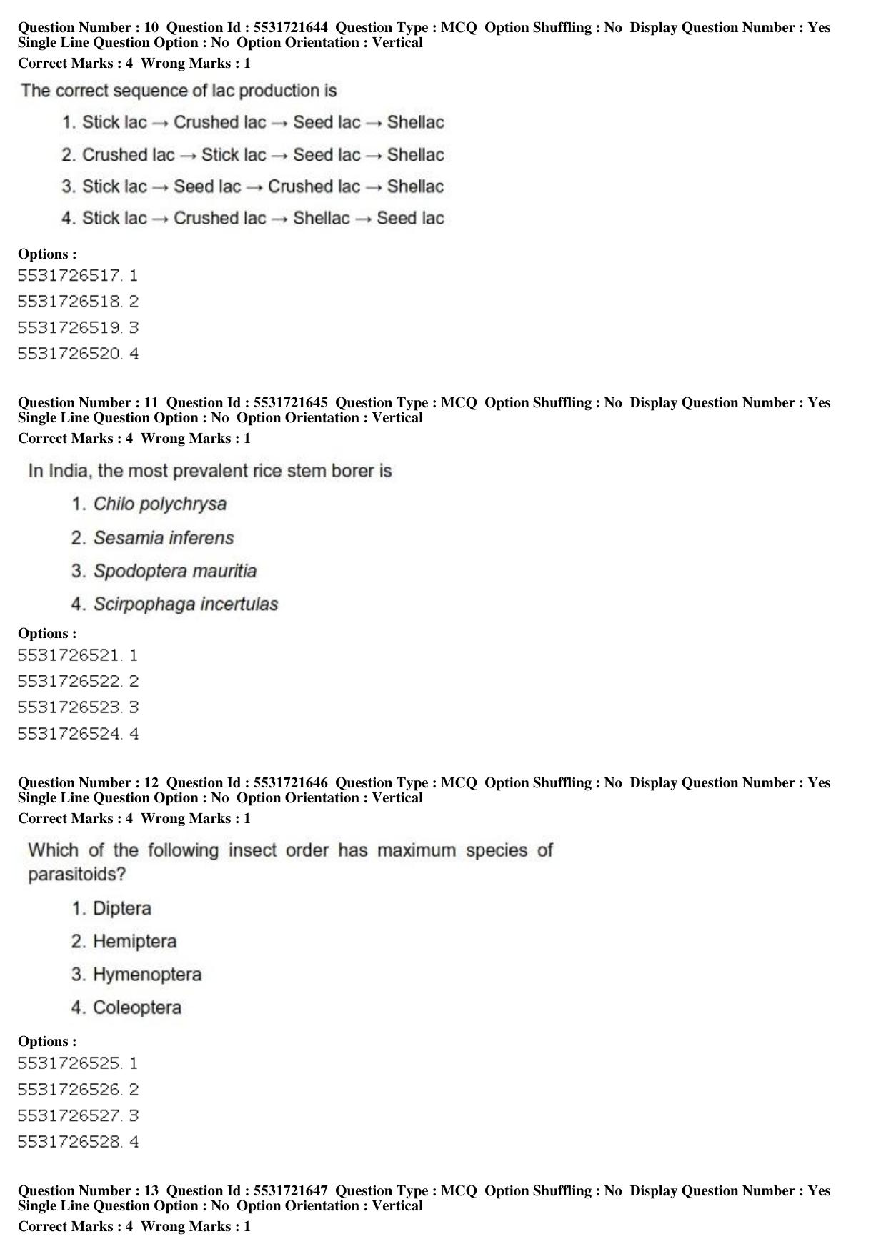 ICAR AIEEA PG 2019 ENTOMOLOGY AND NEMATOLOGY Question Paper - Page 5