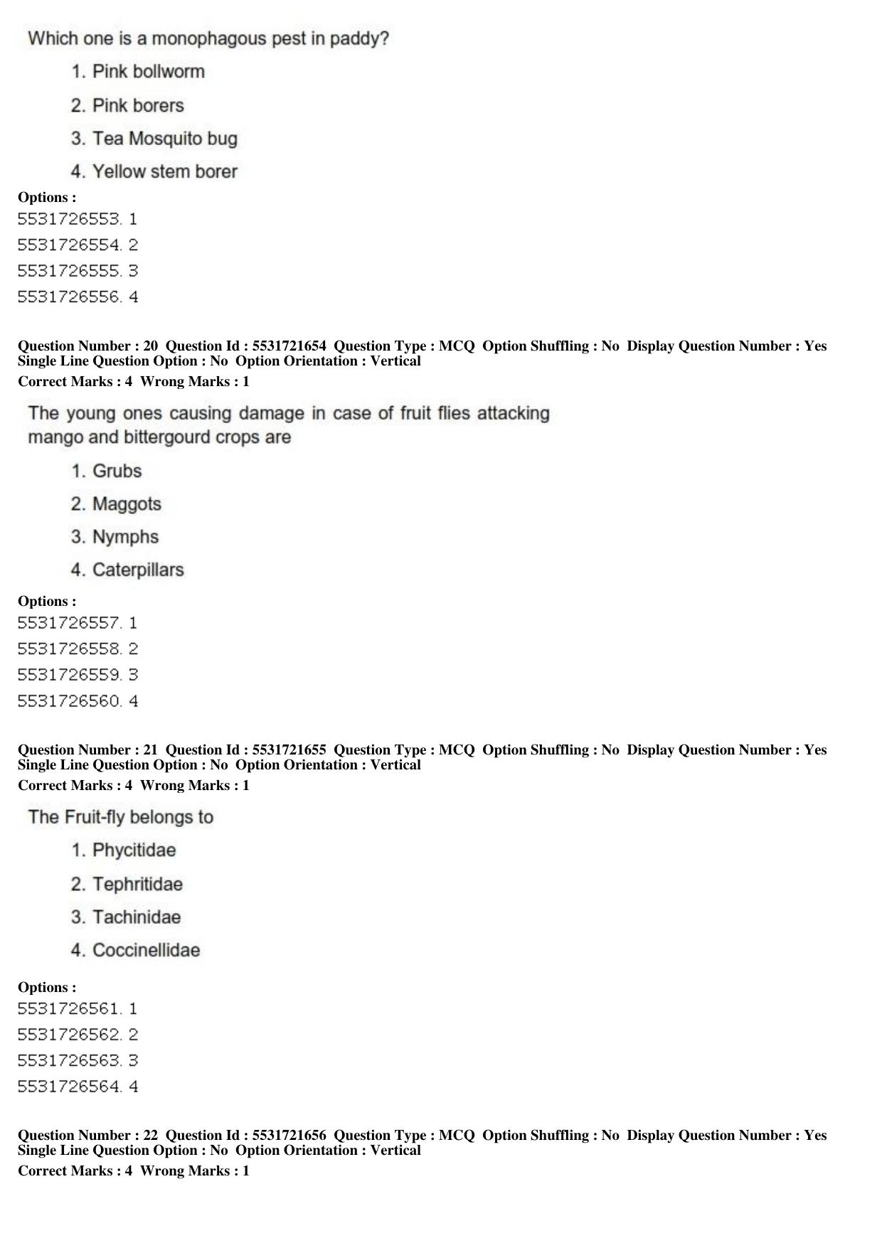 ICAR AIEEA PG 2019 ENTOMOLOGY AND NEMATOLOGY Question Paper - Page 8